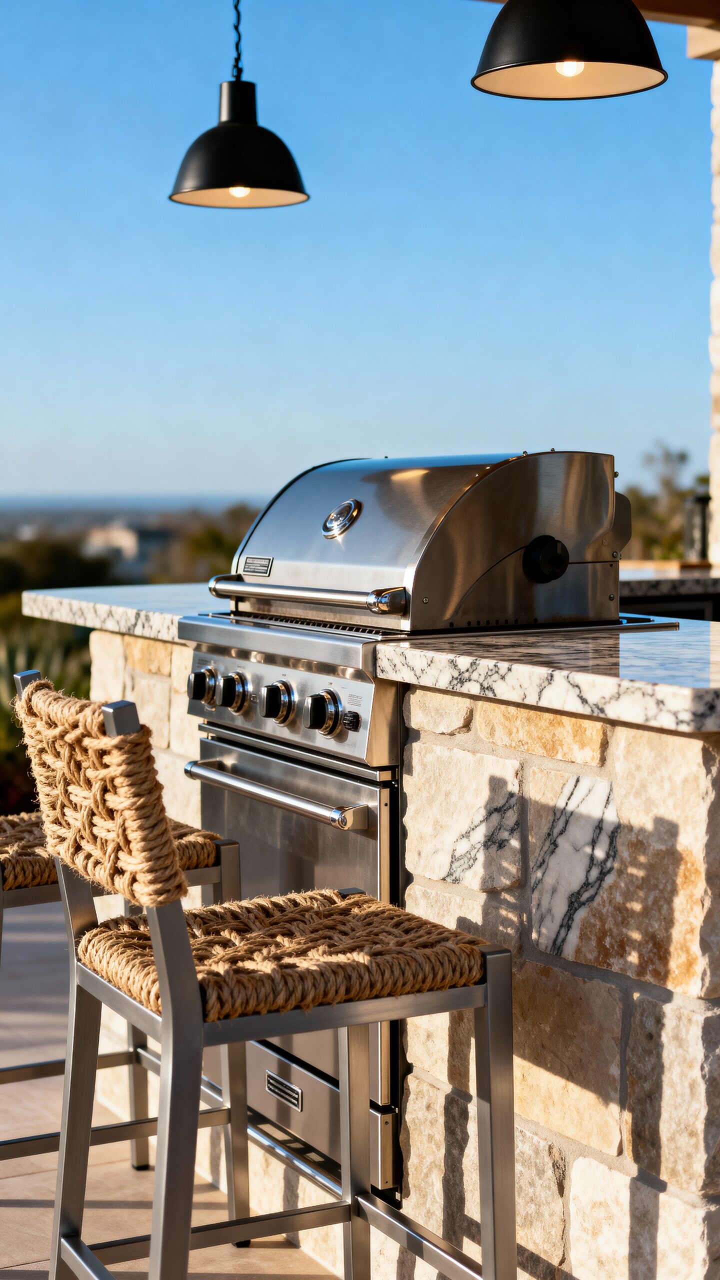 built in outdoor entertaining centerpiece