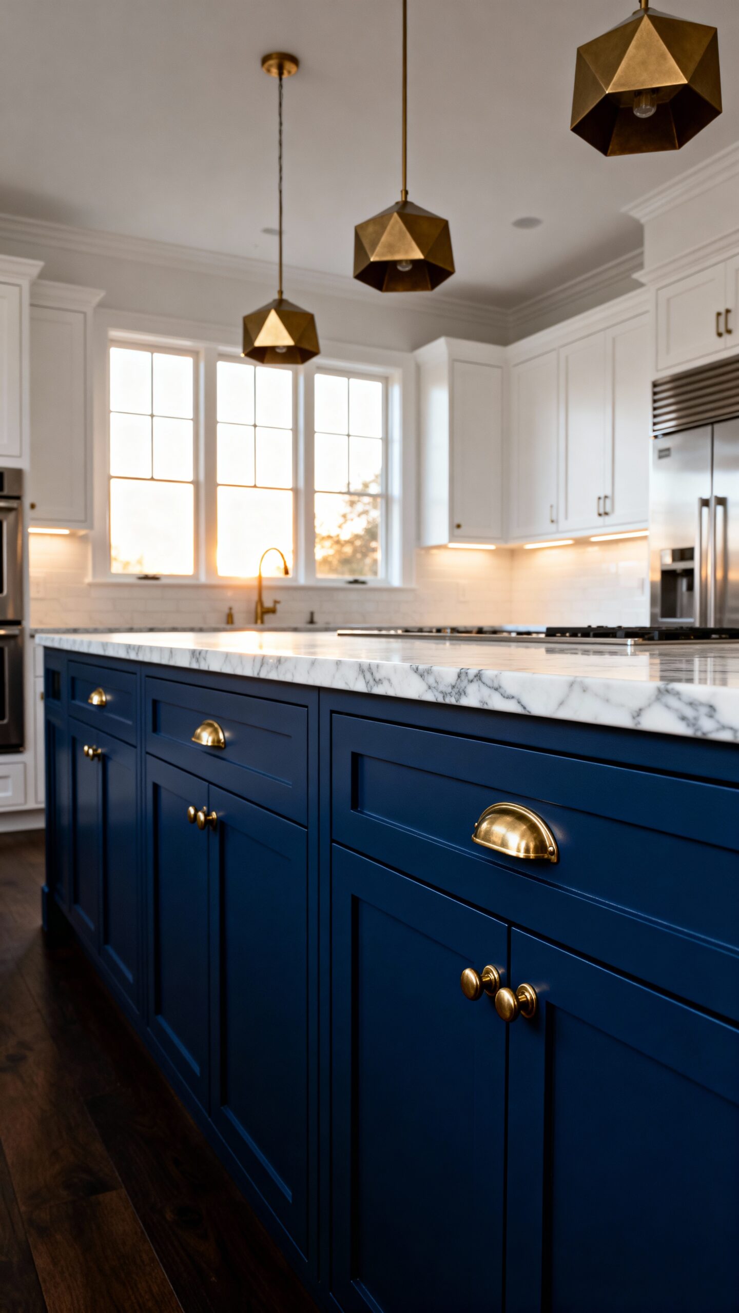 captivating cobalt blue focal point kitchen