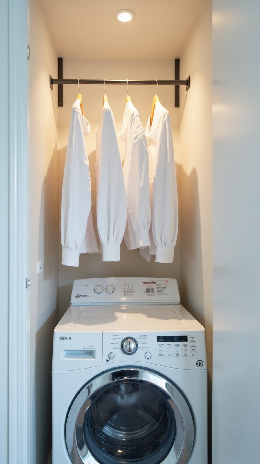 ceiling mounted laundry hanging rod systems