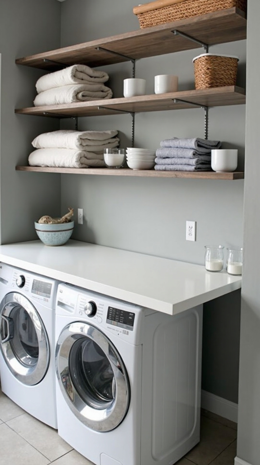 collapsible wall mounted laundry table saves space