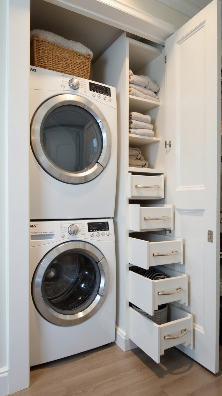 compact accessible laundry room storage
