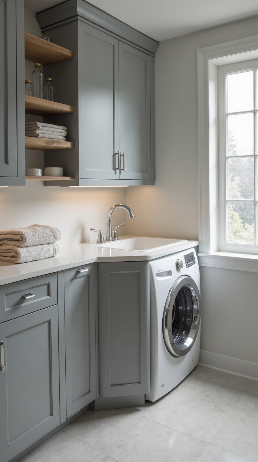 compact corner sinks maximize small laundry