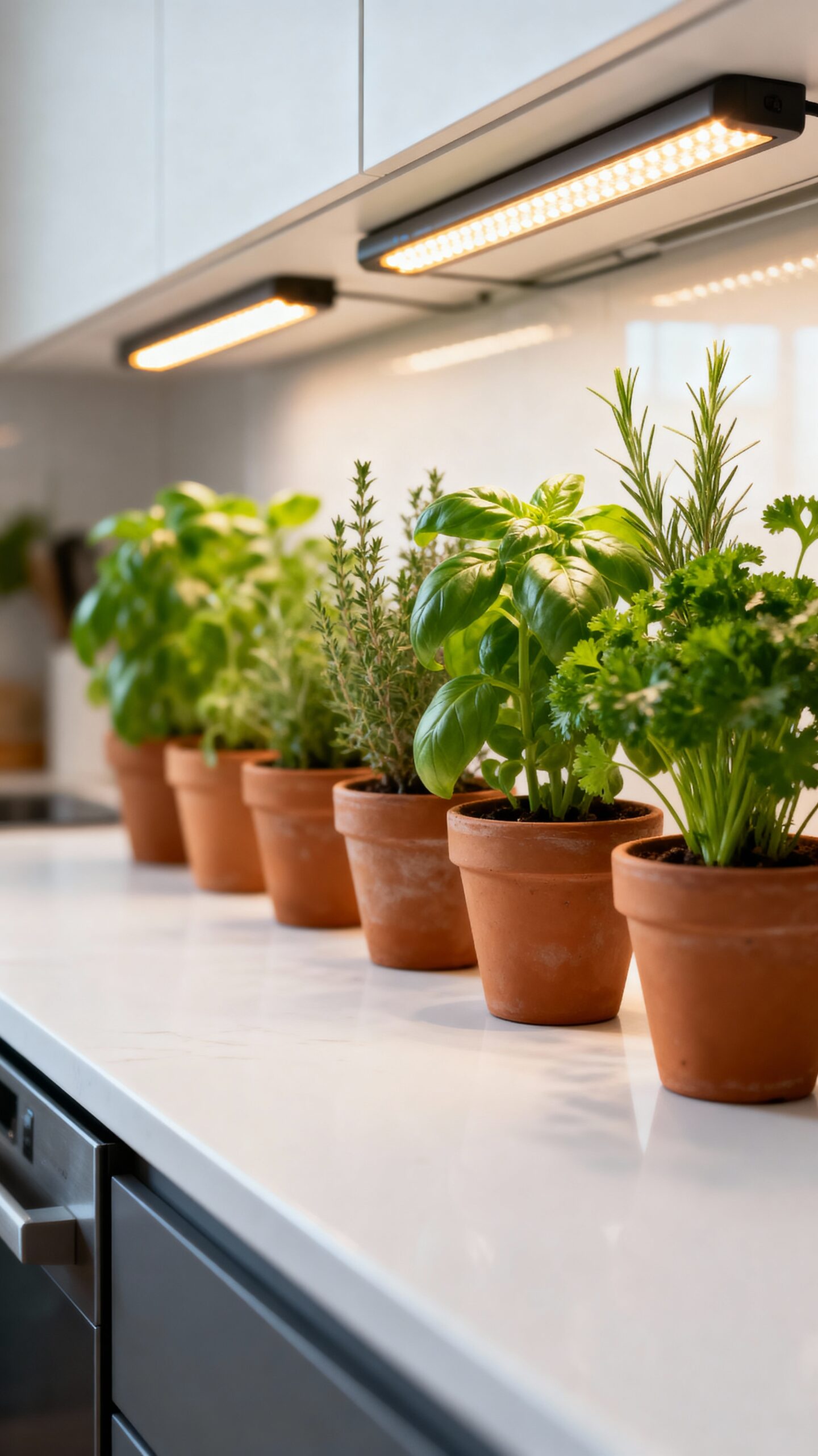 compact efficient automated vertical herb gardens