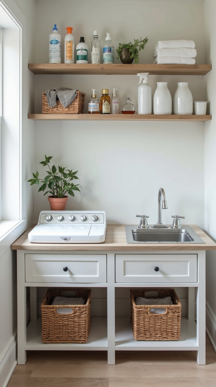 compact organized versatile multi functional laundry room