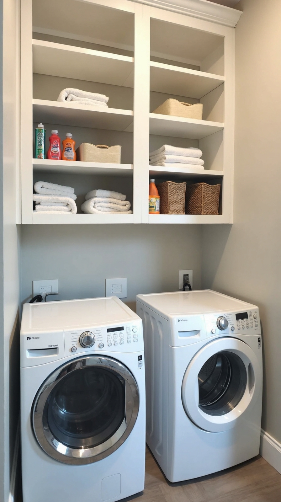 conceal clutter with cubbies above appliances