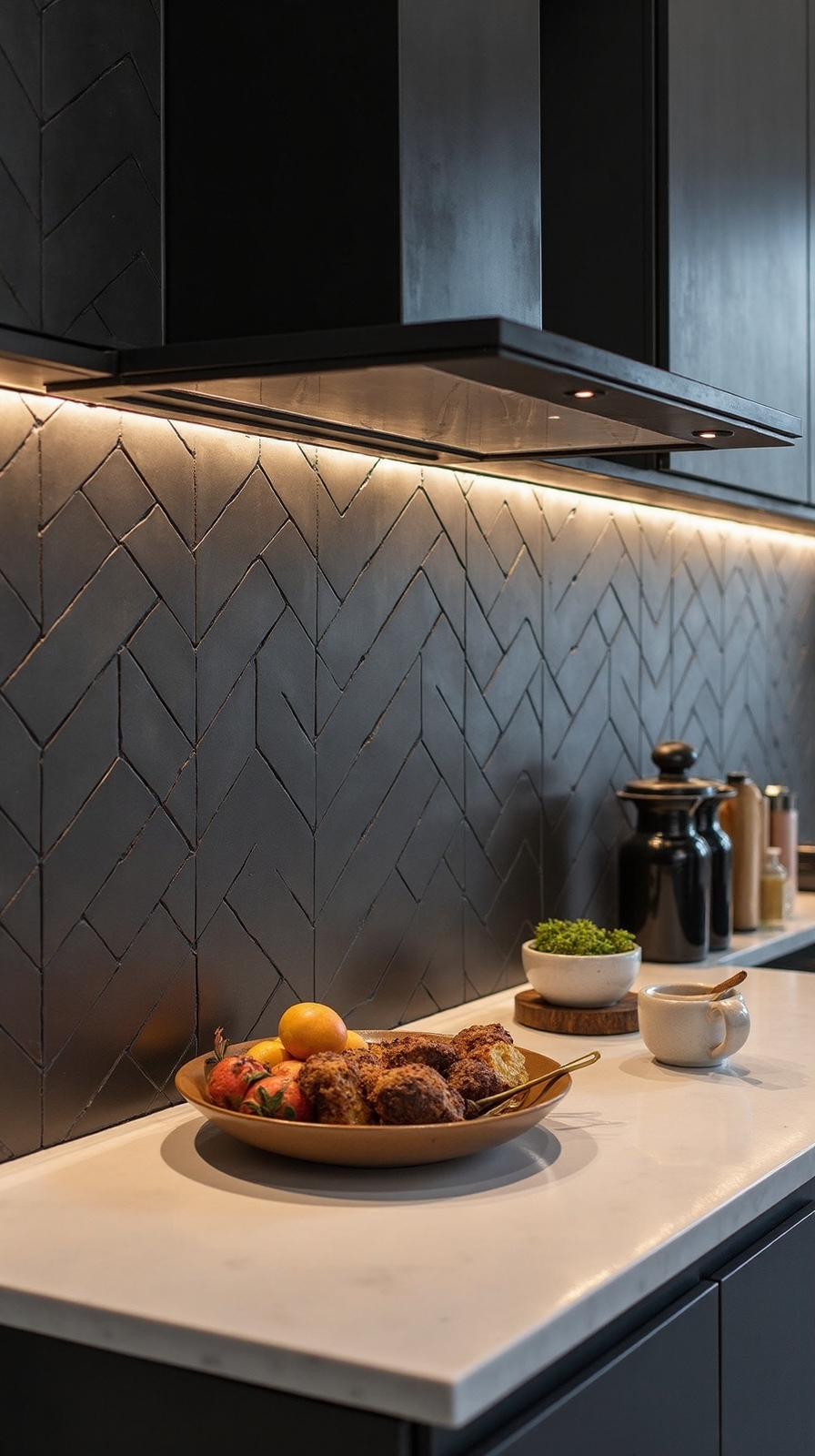 contemporary edgy metal tiles