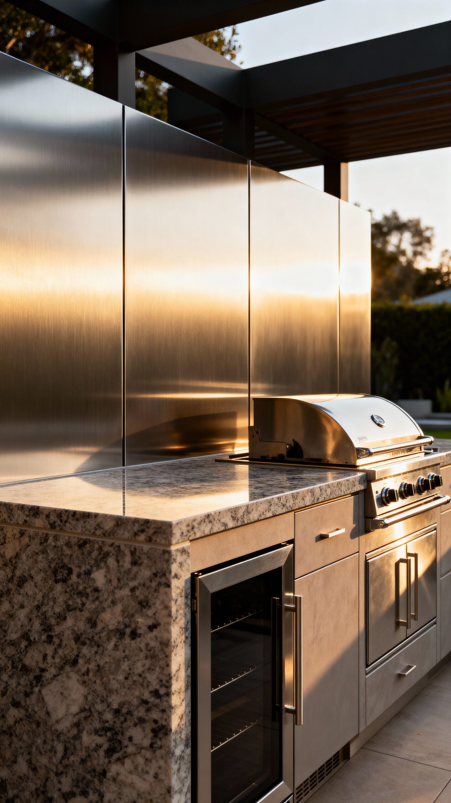 contemporary metal kitchen panels