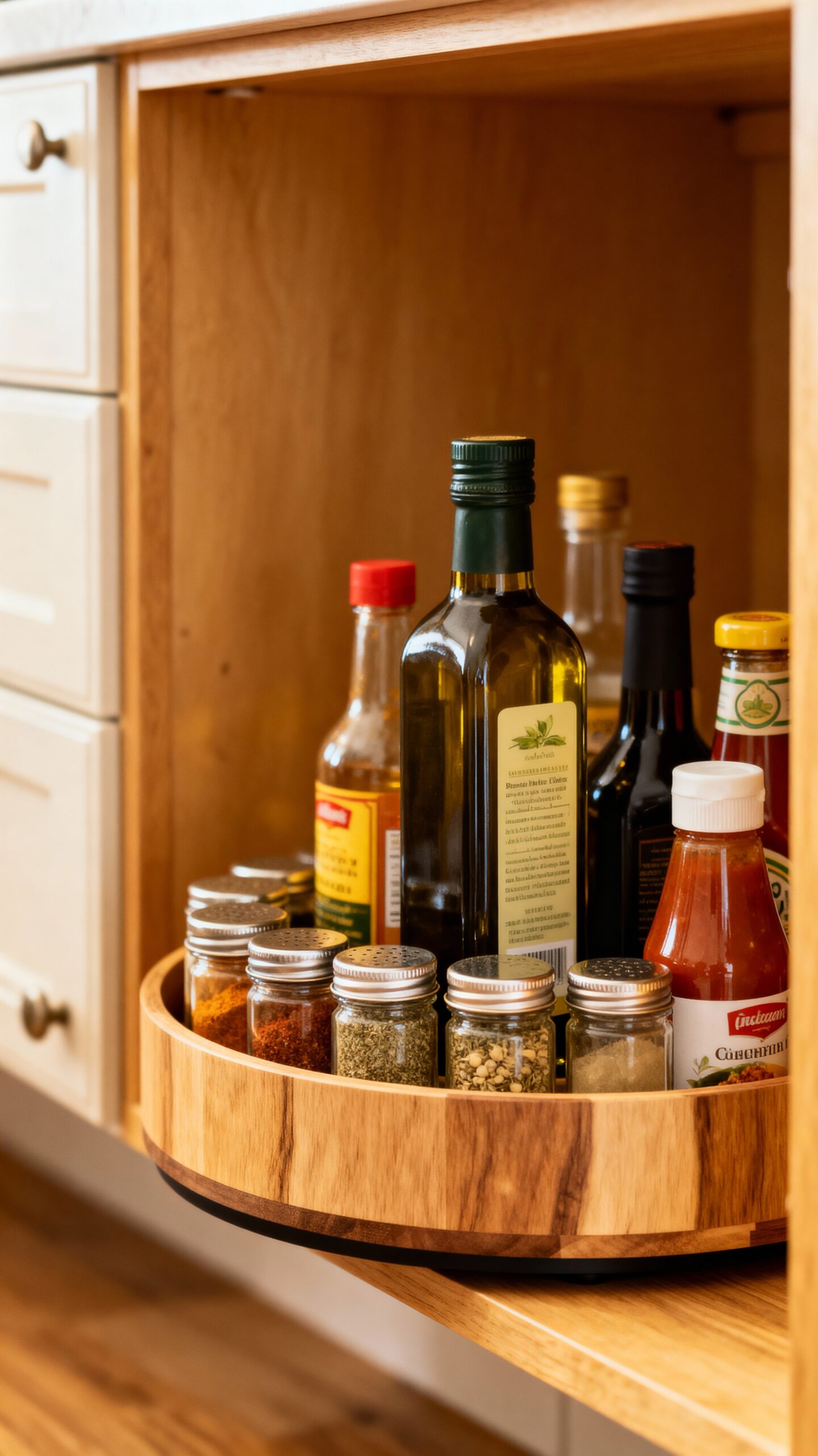 corner lazy susan storage solution