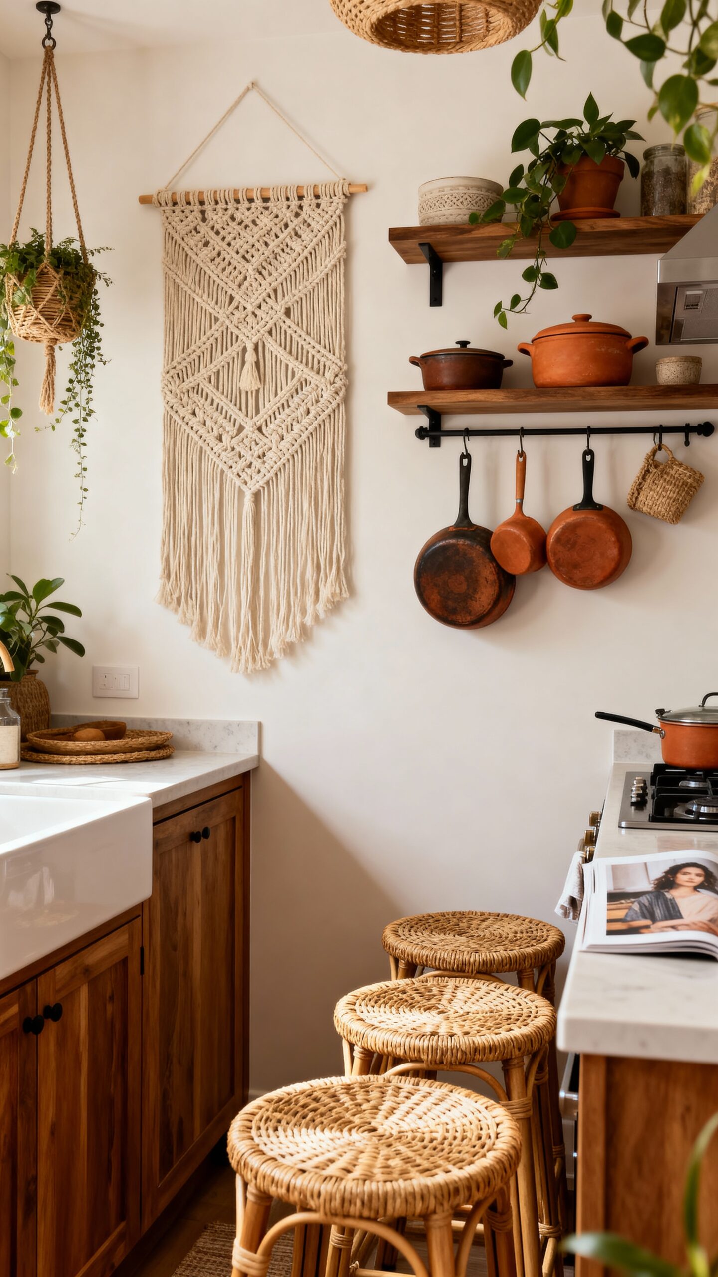 cozy boho personality small kitchen