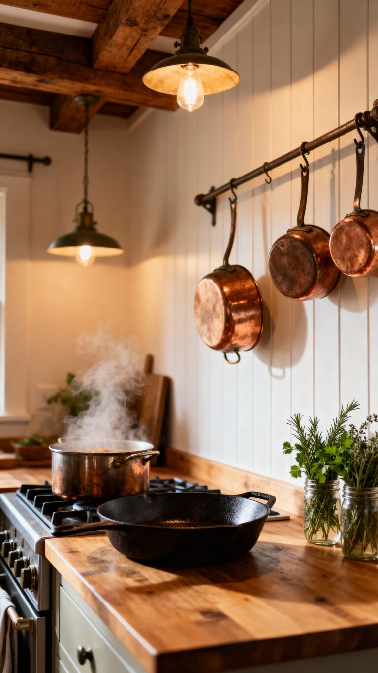 cozy farmhouse kitchen lighting ideas