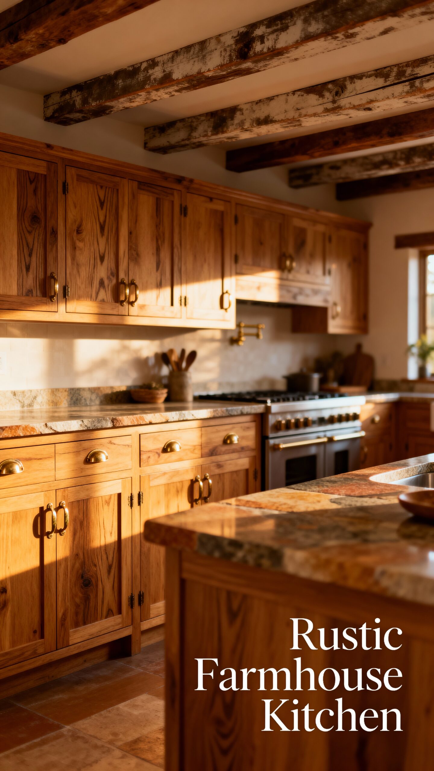cozy farmhouse kitchen with warm textures