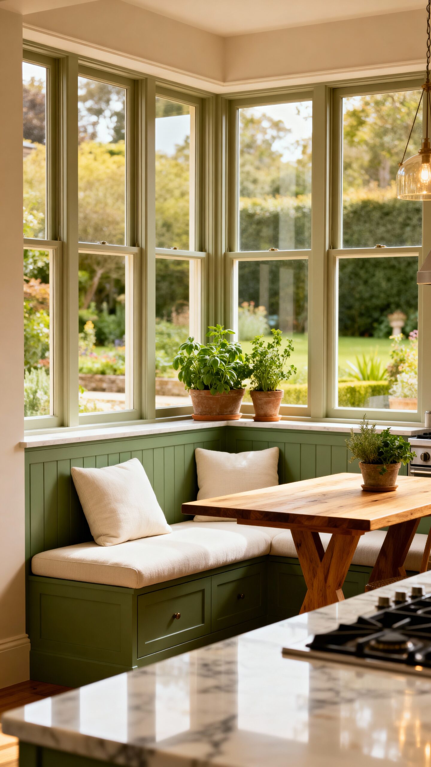 cozy functional serene kitchen nook