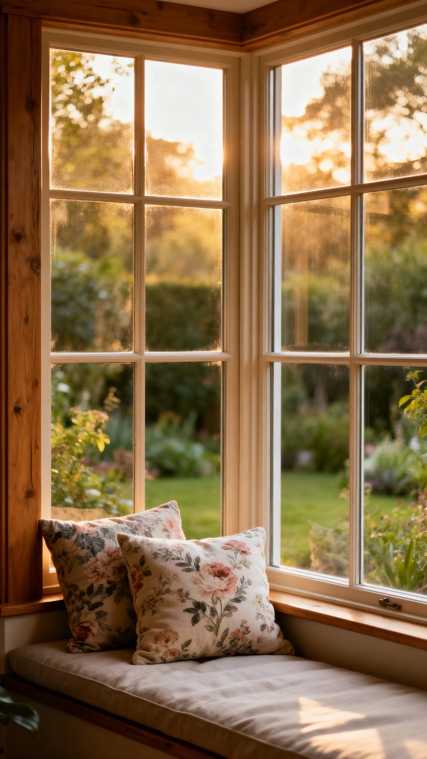 cozy garden window seating nook