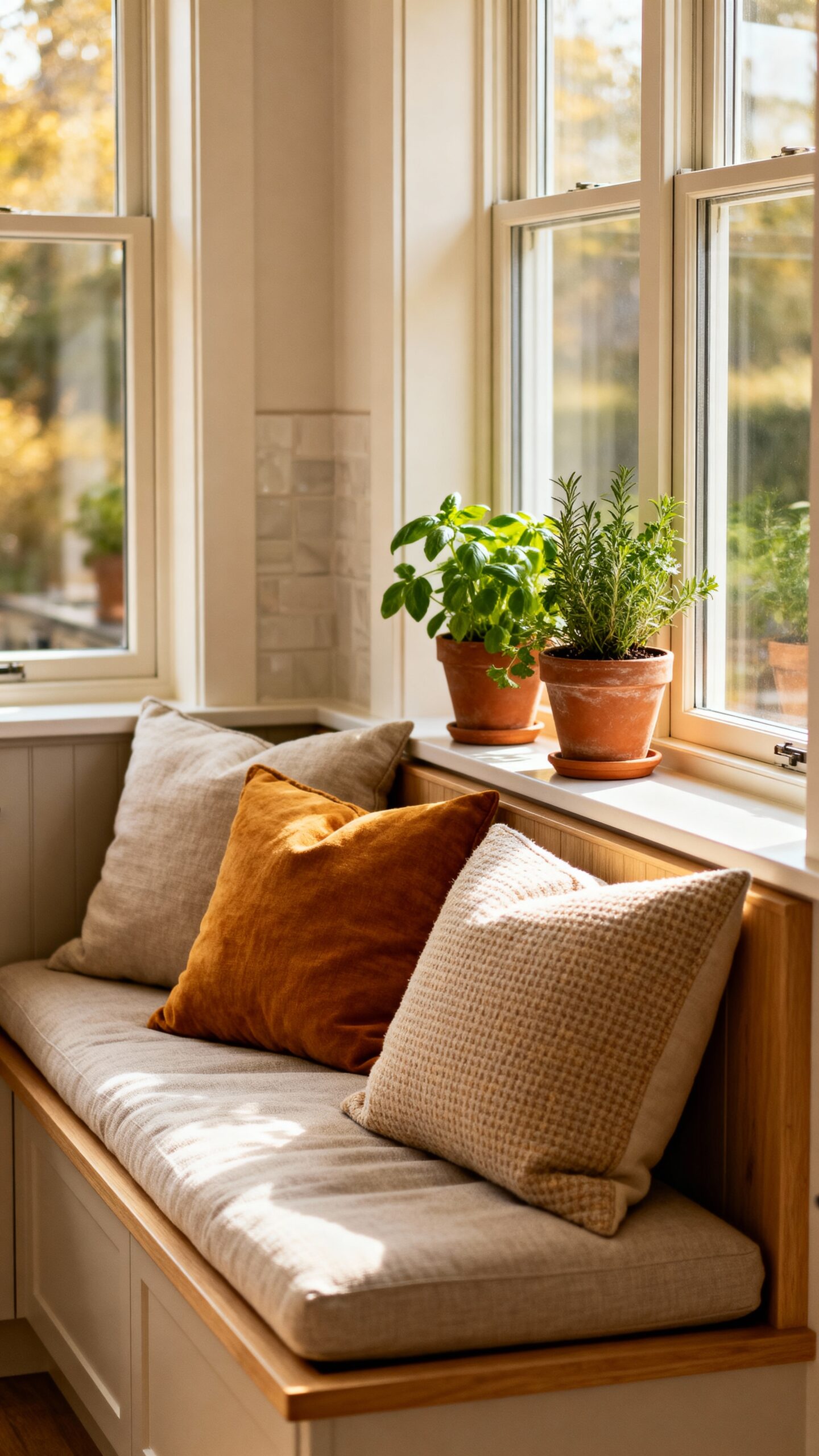 cozy kitchen window seat ideas