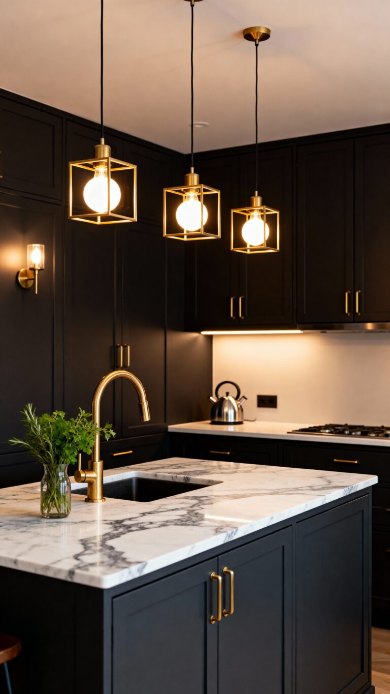 cozy moody small inviting kitchen