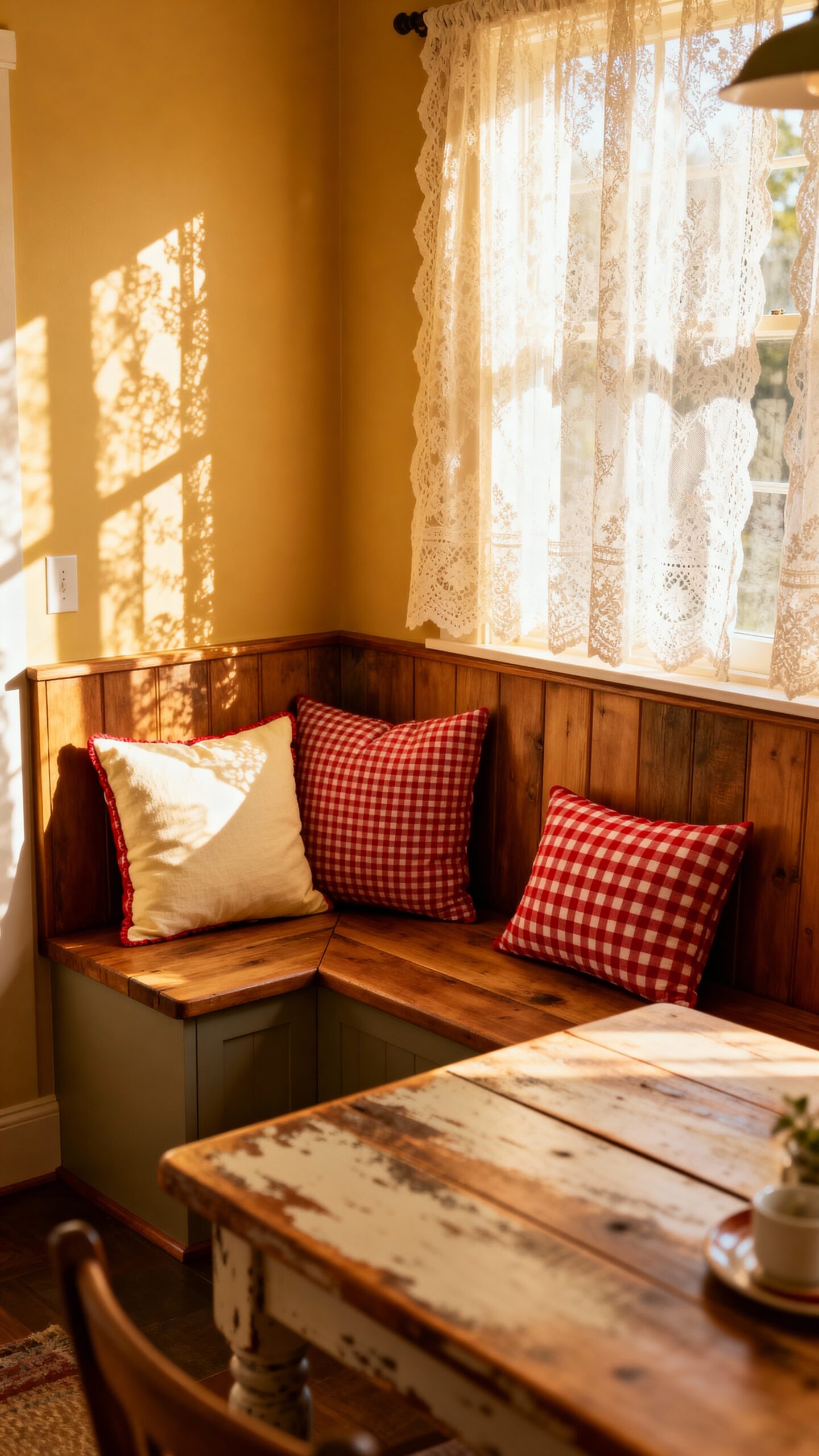 cozy multifunctional sun filled rustic breakfast nook