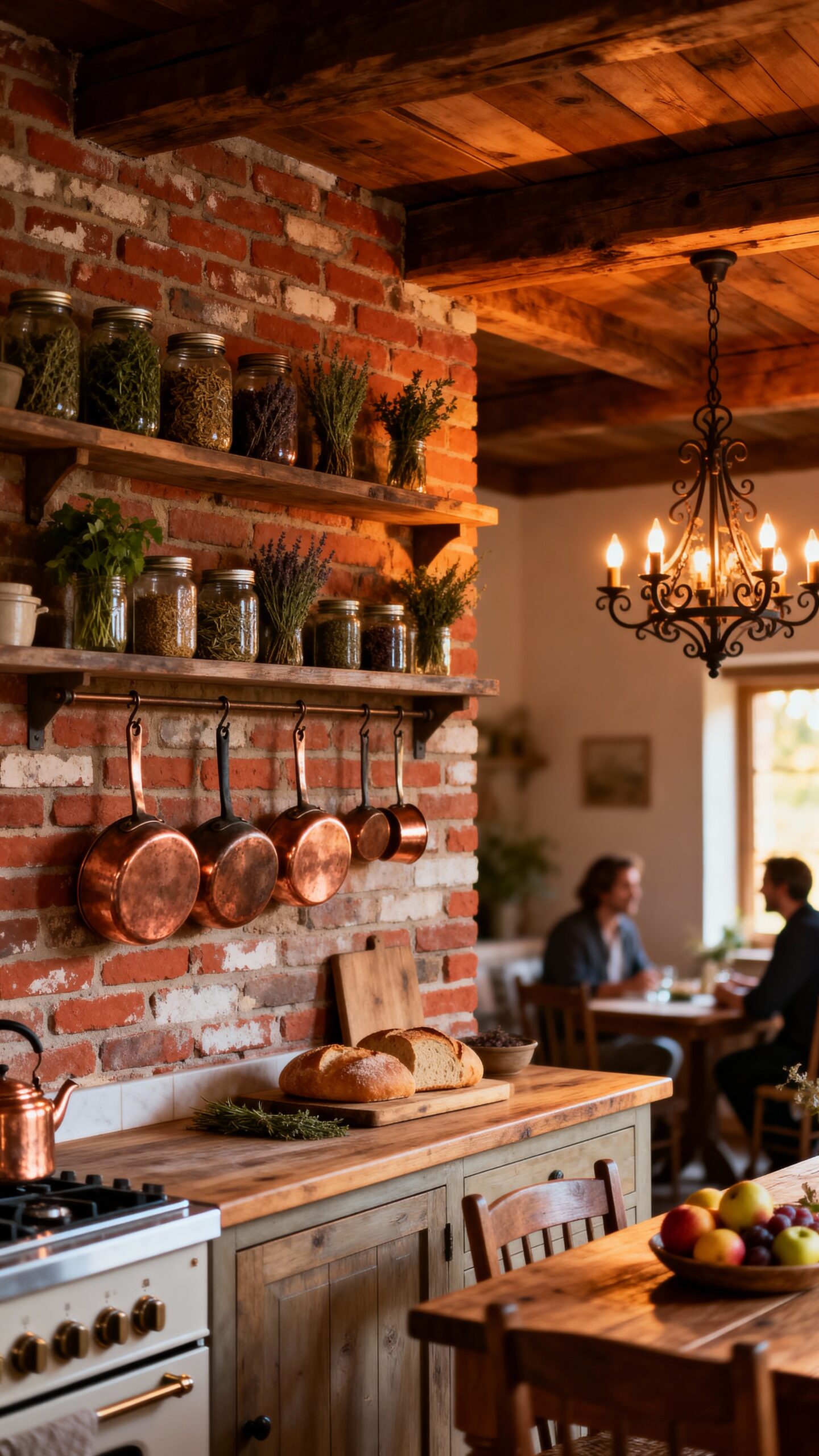 cozy natural textured harmonious backsplash design