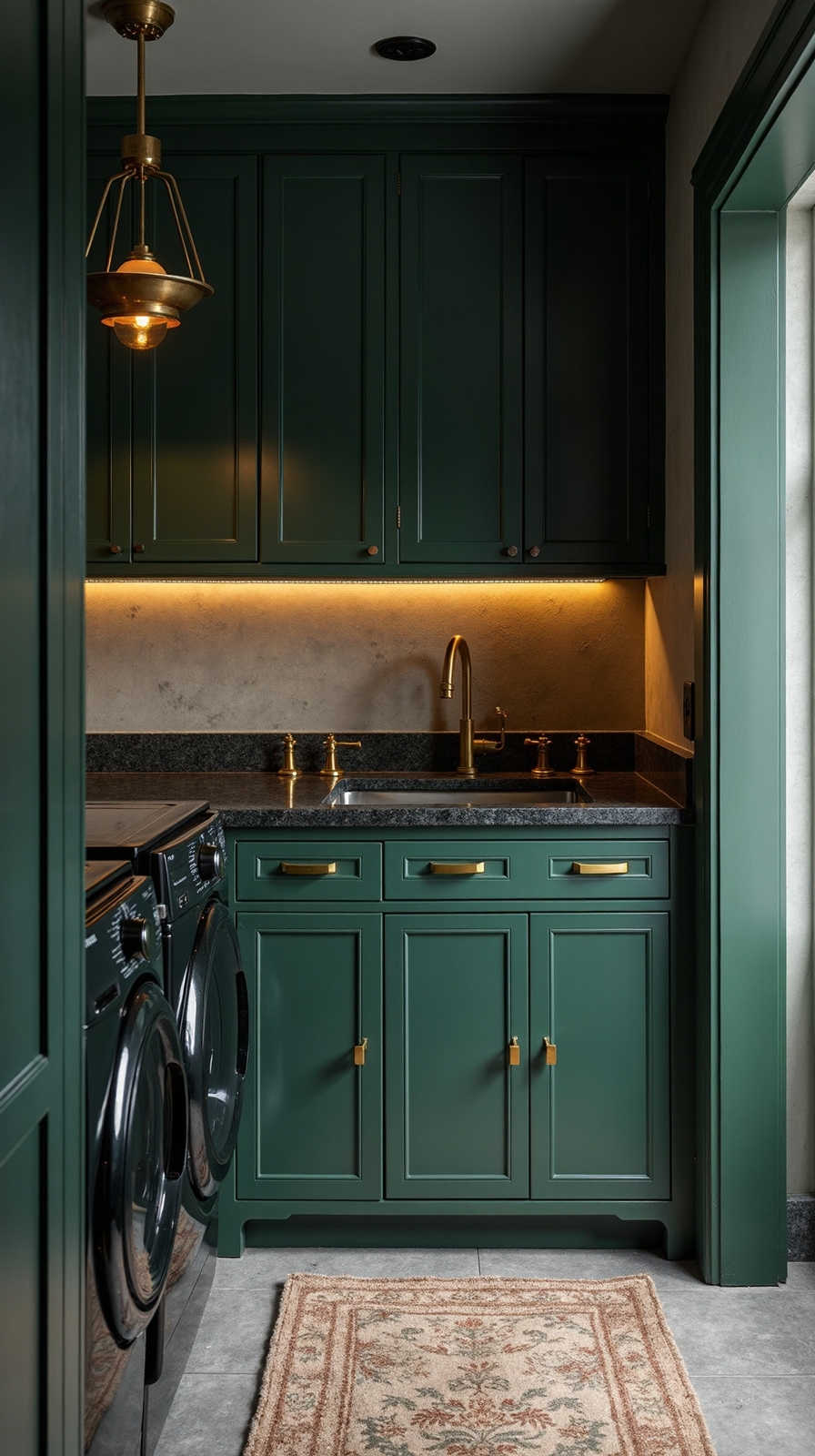 cozy nature inspired laundry room retreat