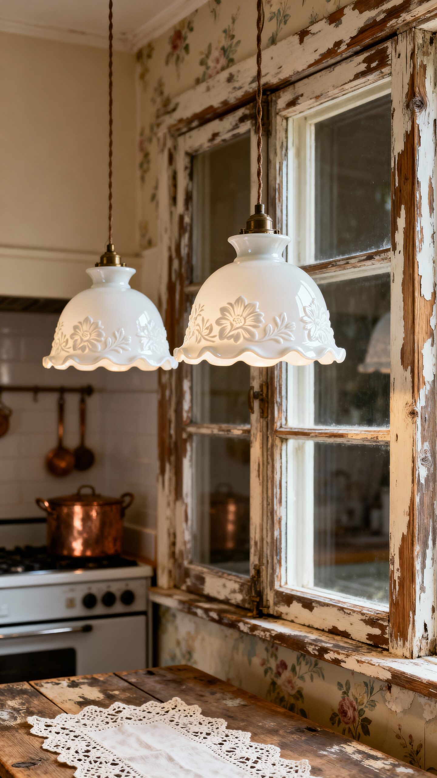 cozy rustic kitchen lighting ambiance