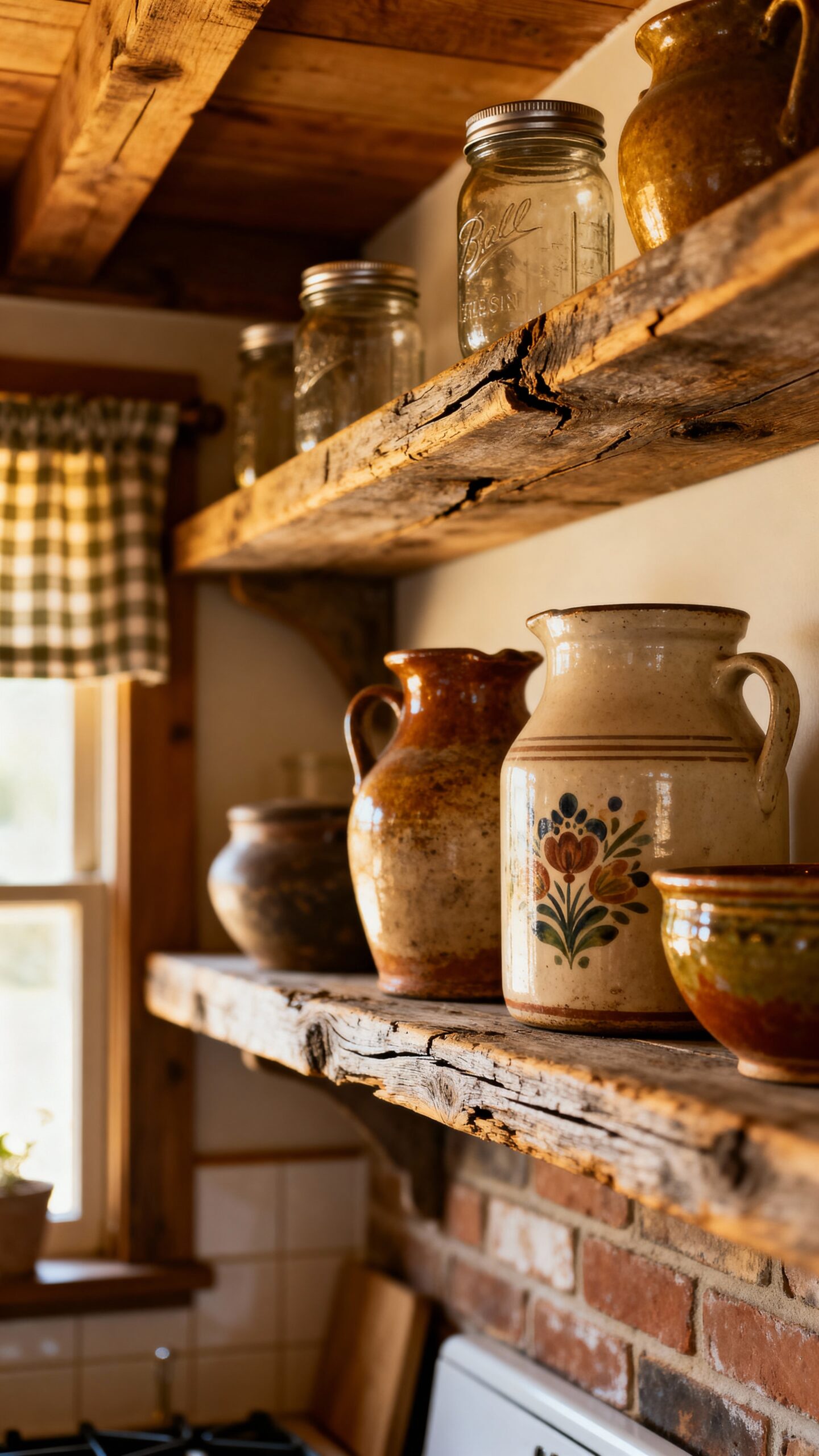 curated country kitchen decor display
