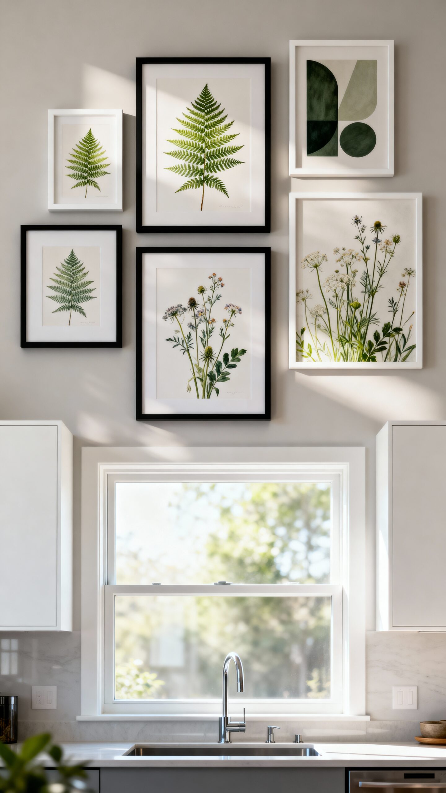 curated gallery wall kitchen decor