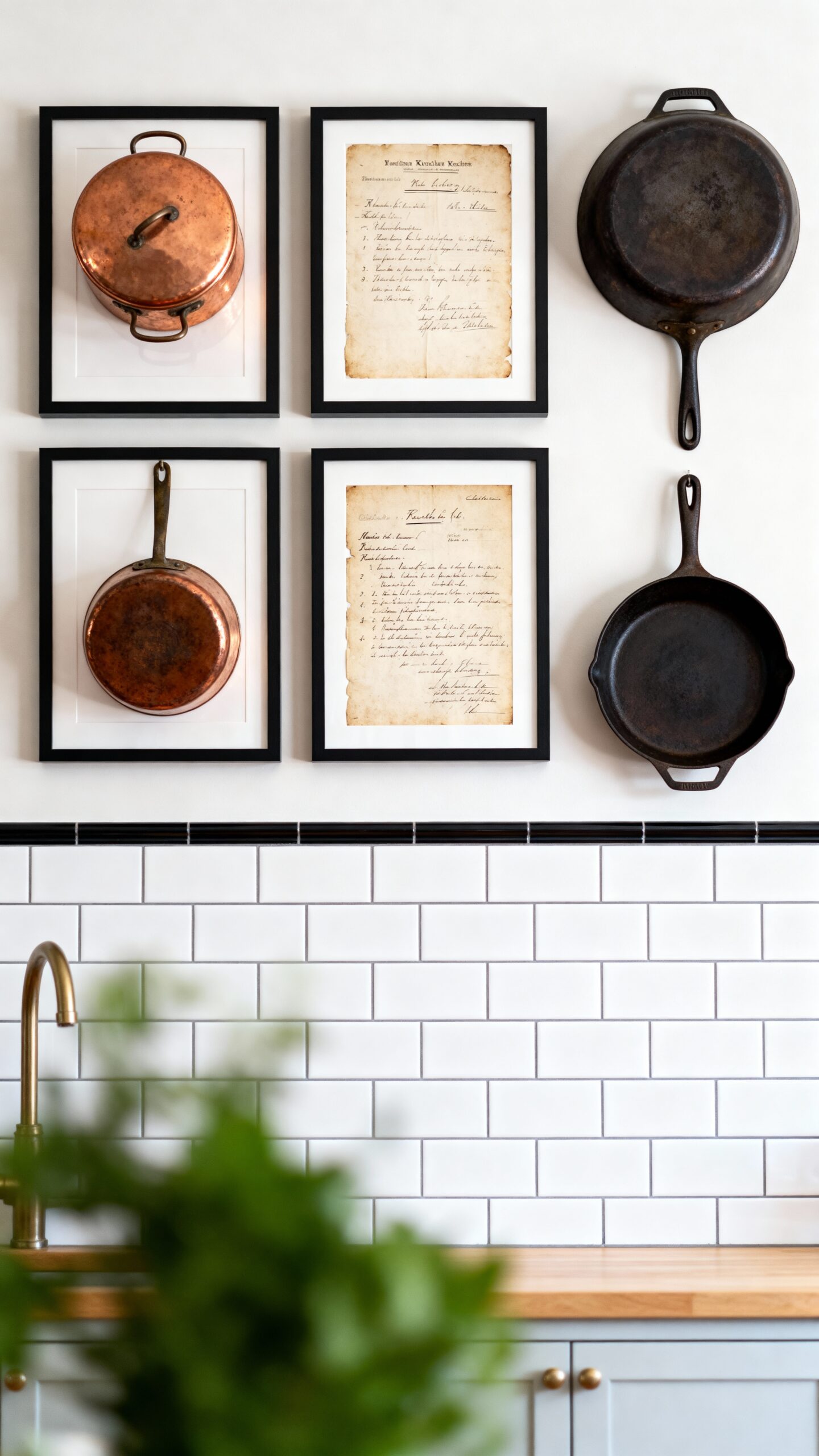 curated vintage kitchen art gallery