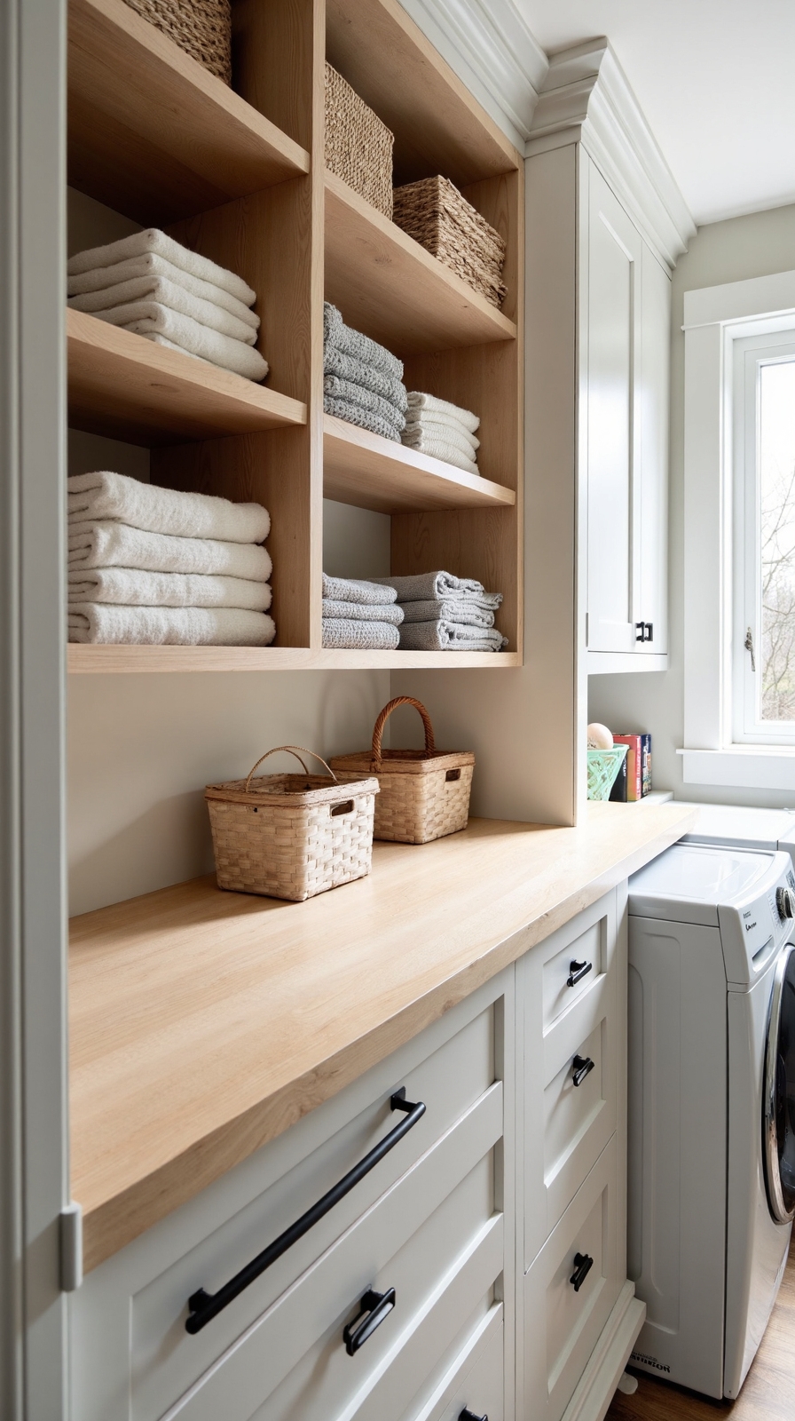 customizable plywood laundry room storage