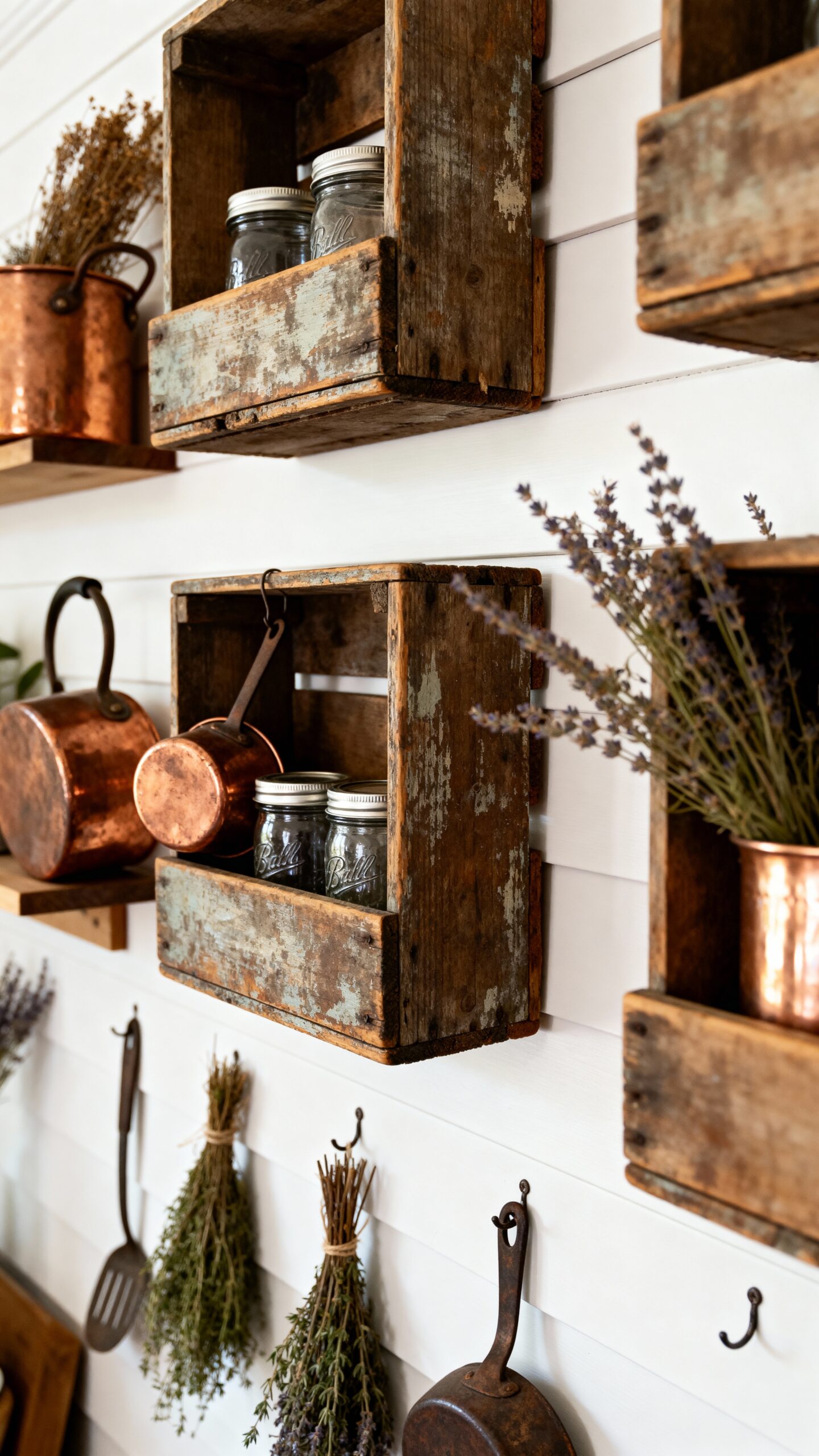 customizable rustic wall mounted storage