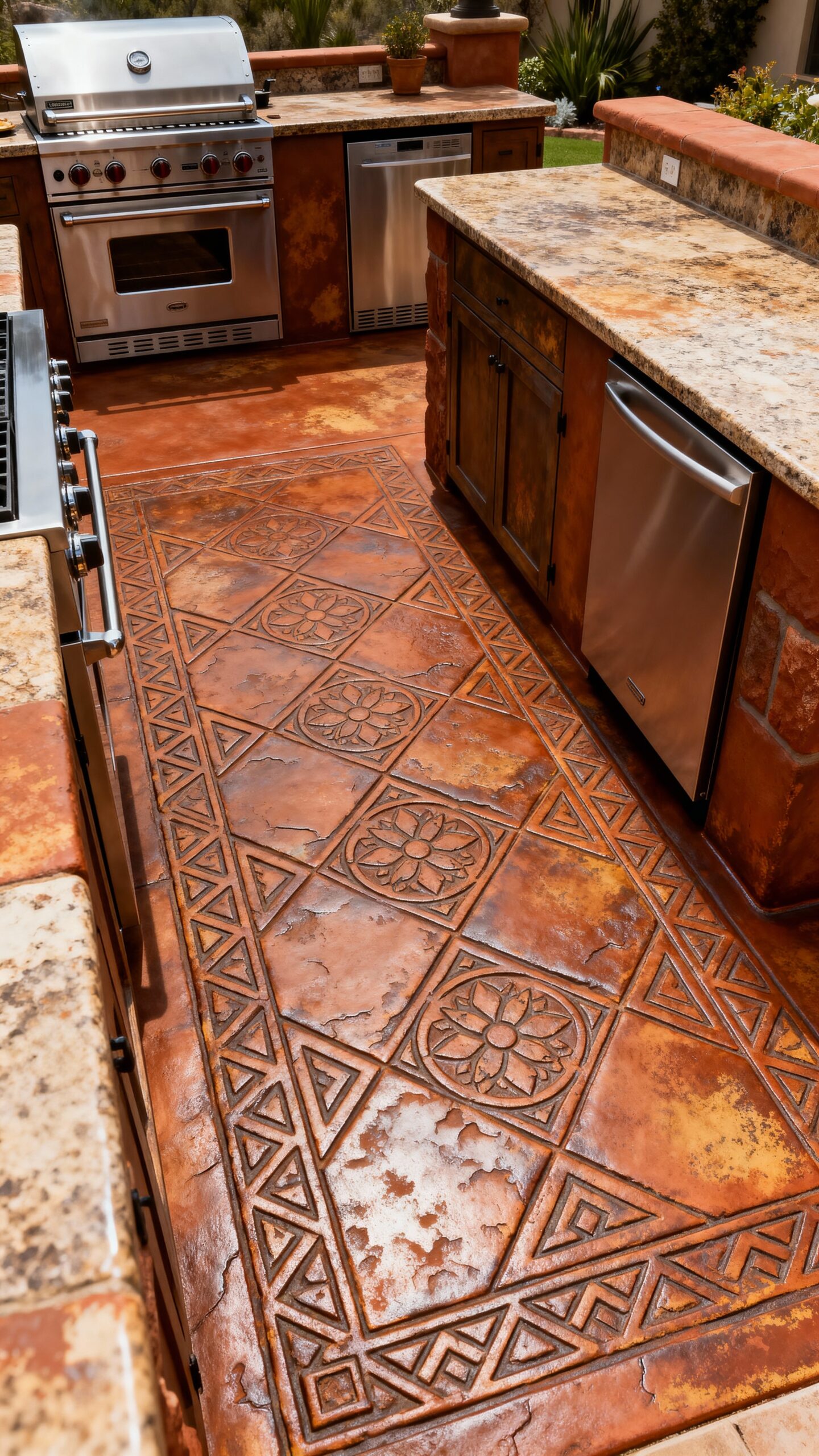 customizable stamped concrete outdoor flooring