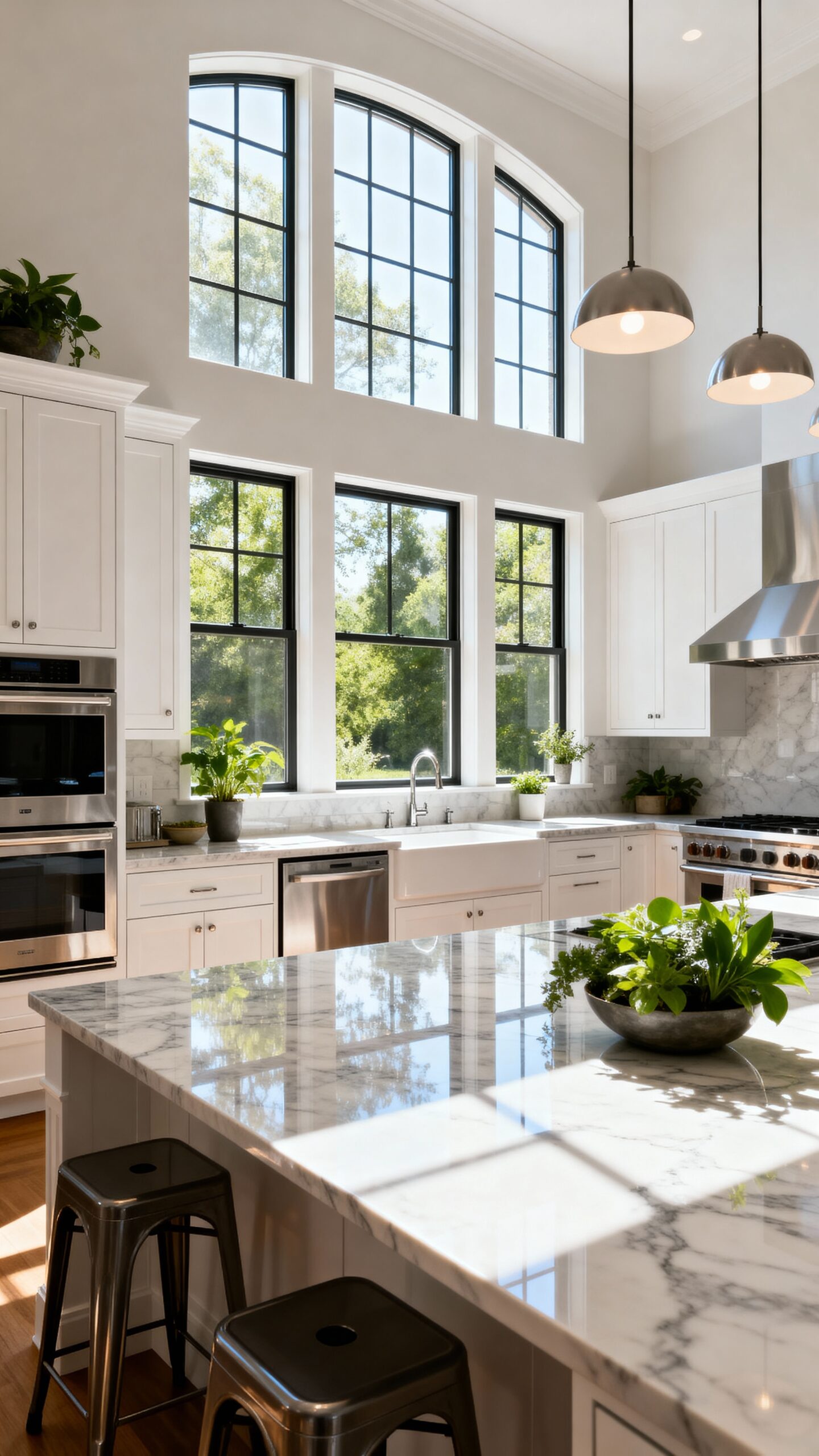 customizable transom windows maximize kitchen lighting
