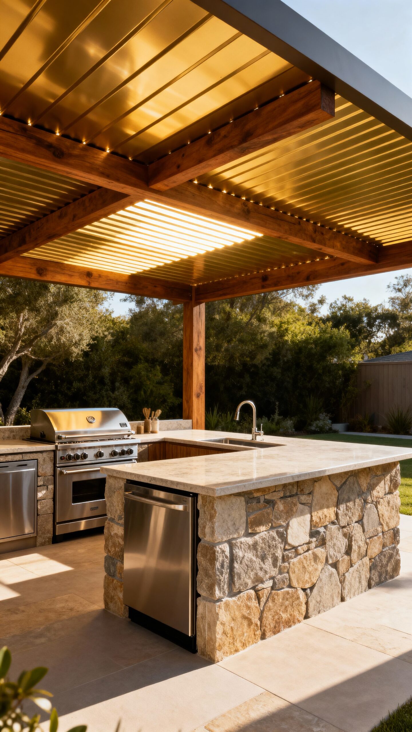 customizable weather protected outdoor cooking space
