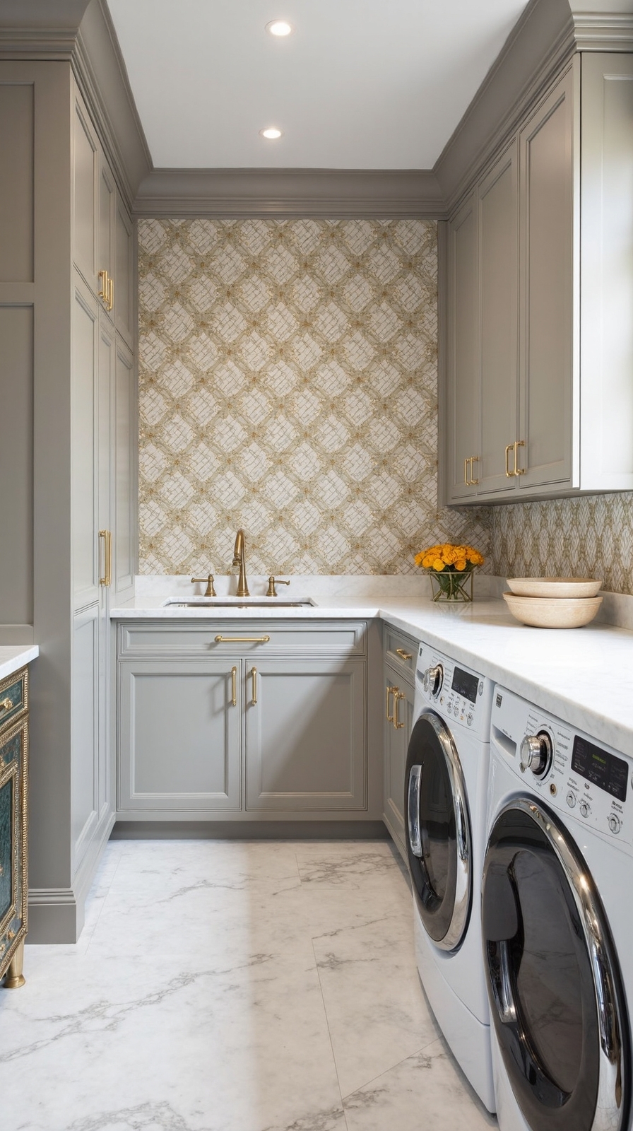 customize laundry backsplash with designer tiles