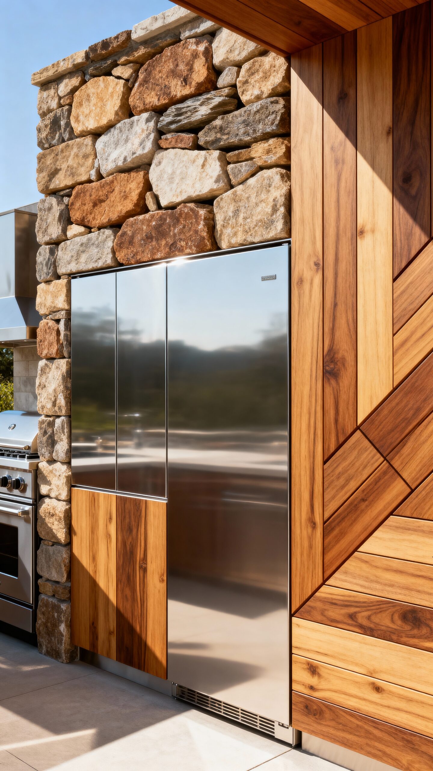 customized outdoor kitchen wall designs