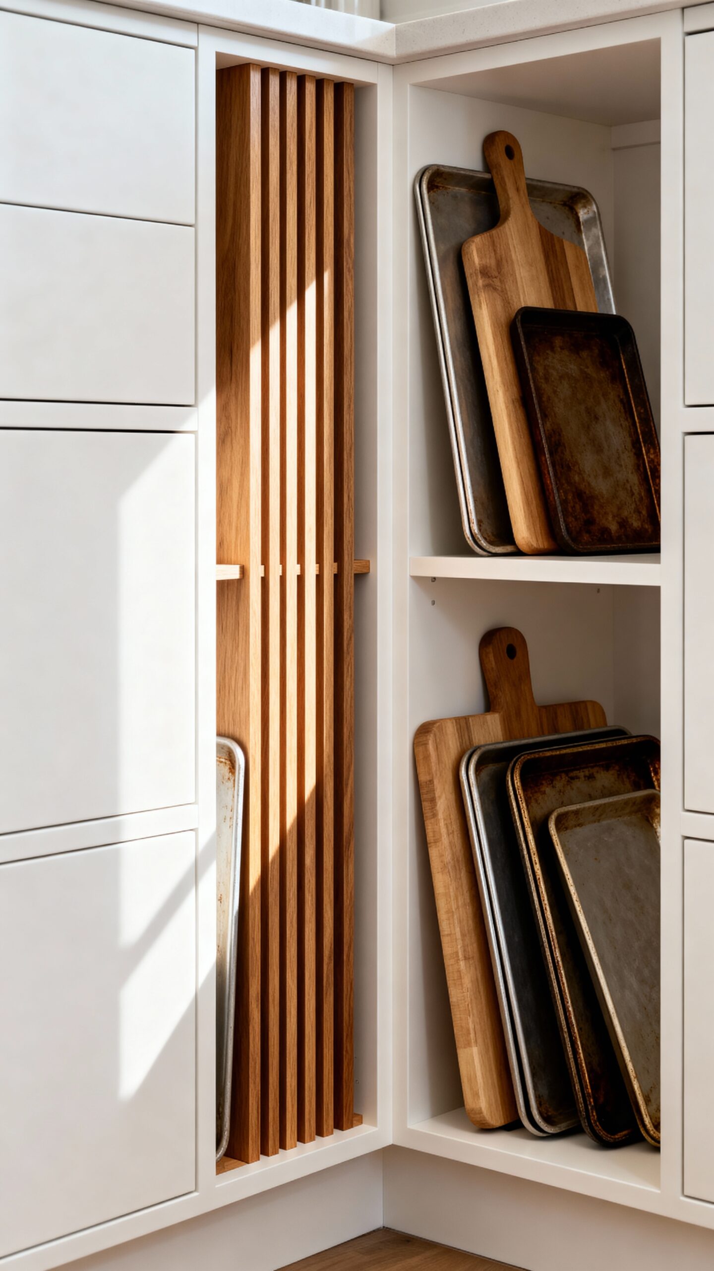 customized vertical storage dividers for kitchens