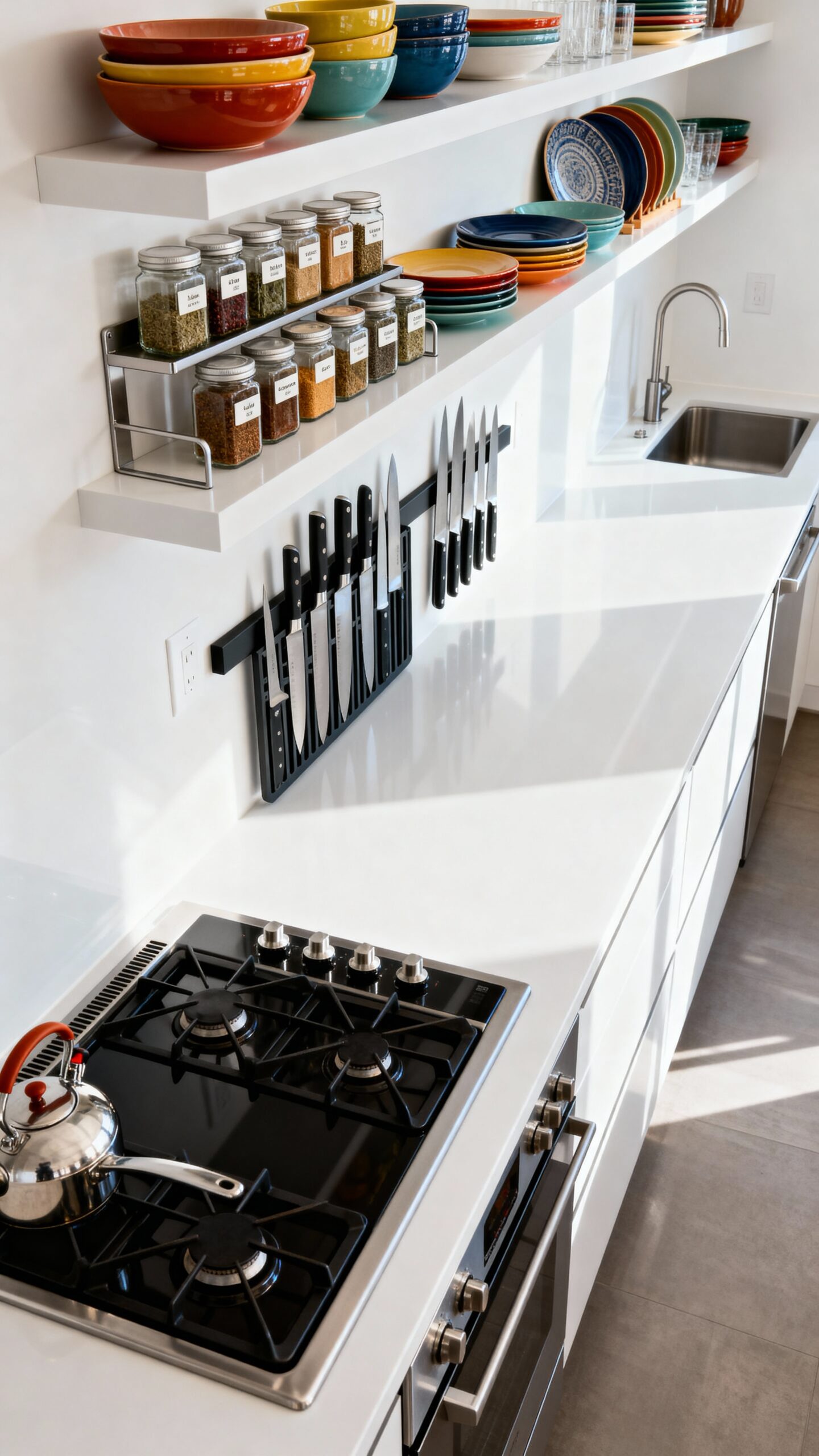 declutter countertops maximize vertical storage