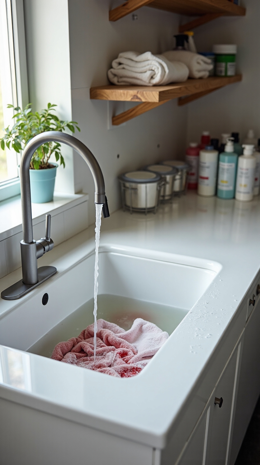 dedicated laundry room stain pretreatment station