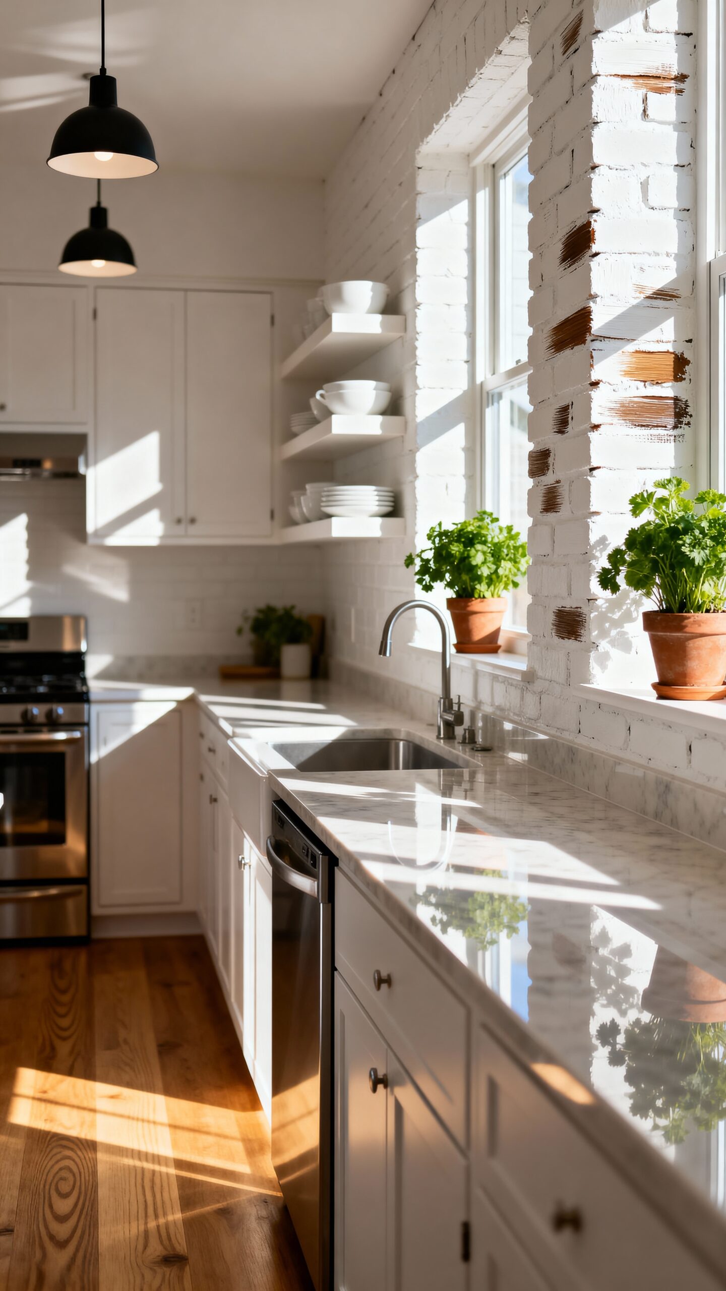 dimensional textured backsplash elevate small kitchens