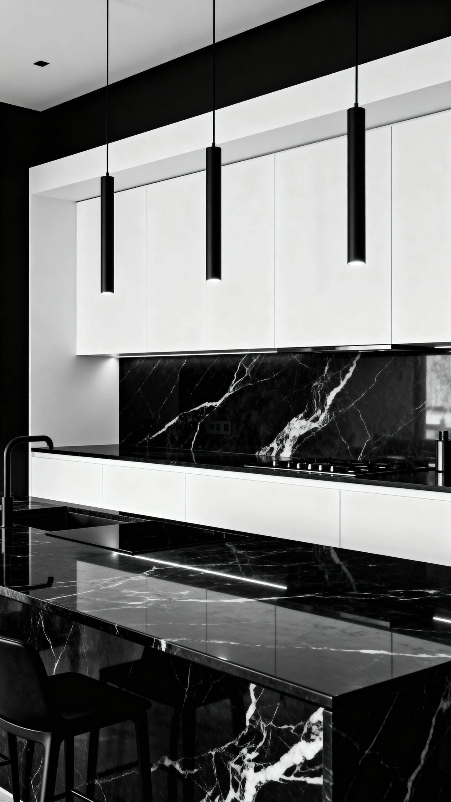 dramatic focal point kitchen island