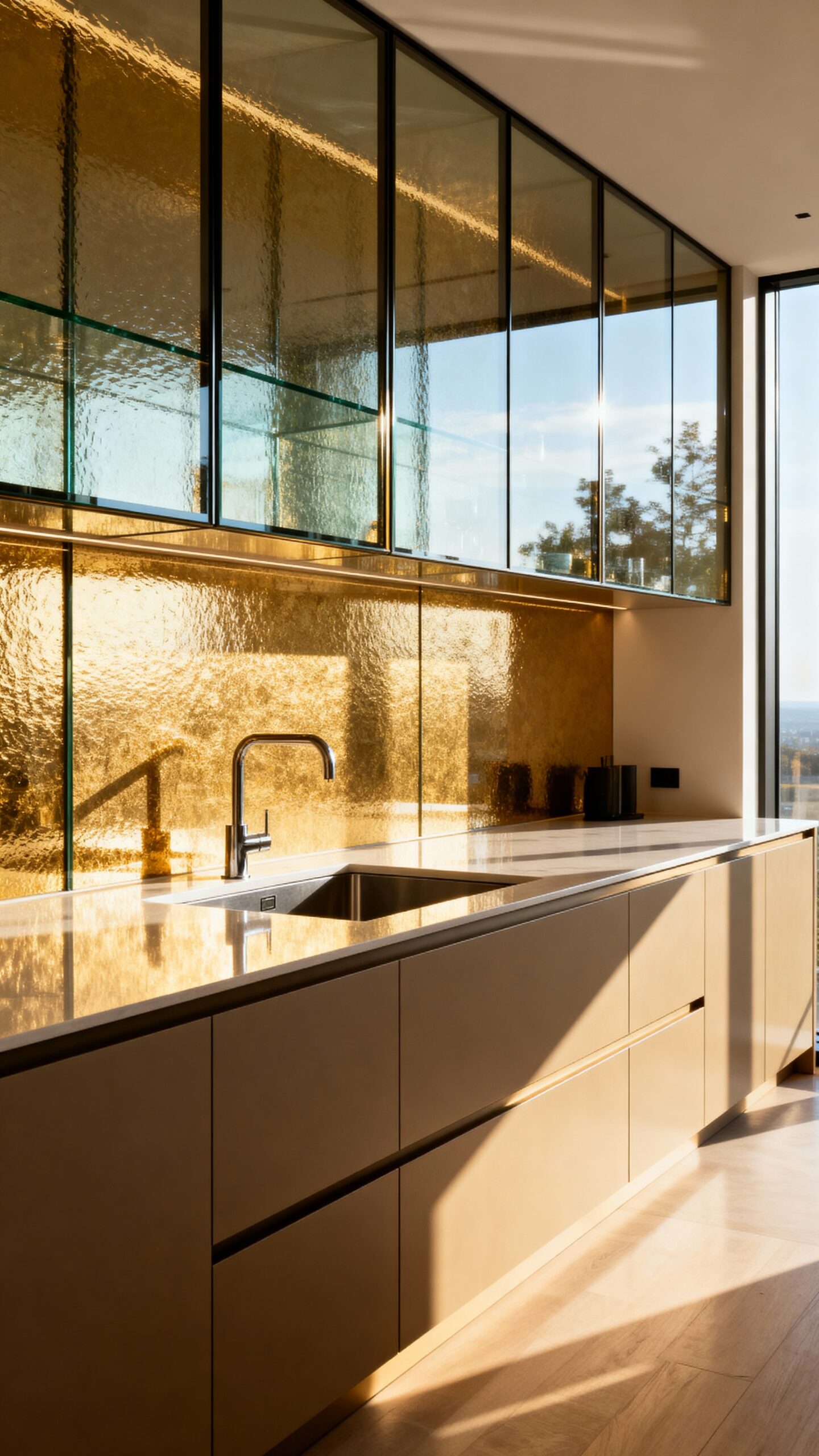 dramatic light filled panoramic kitchen sanctuary
