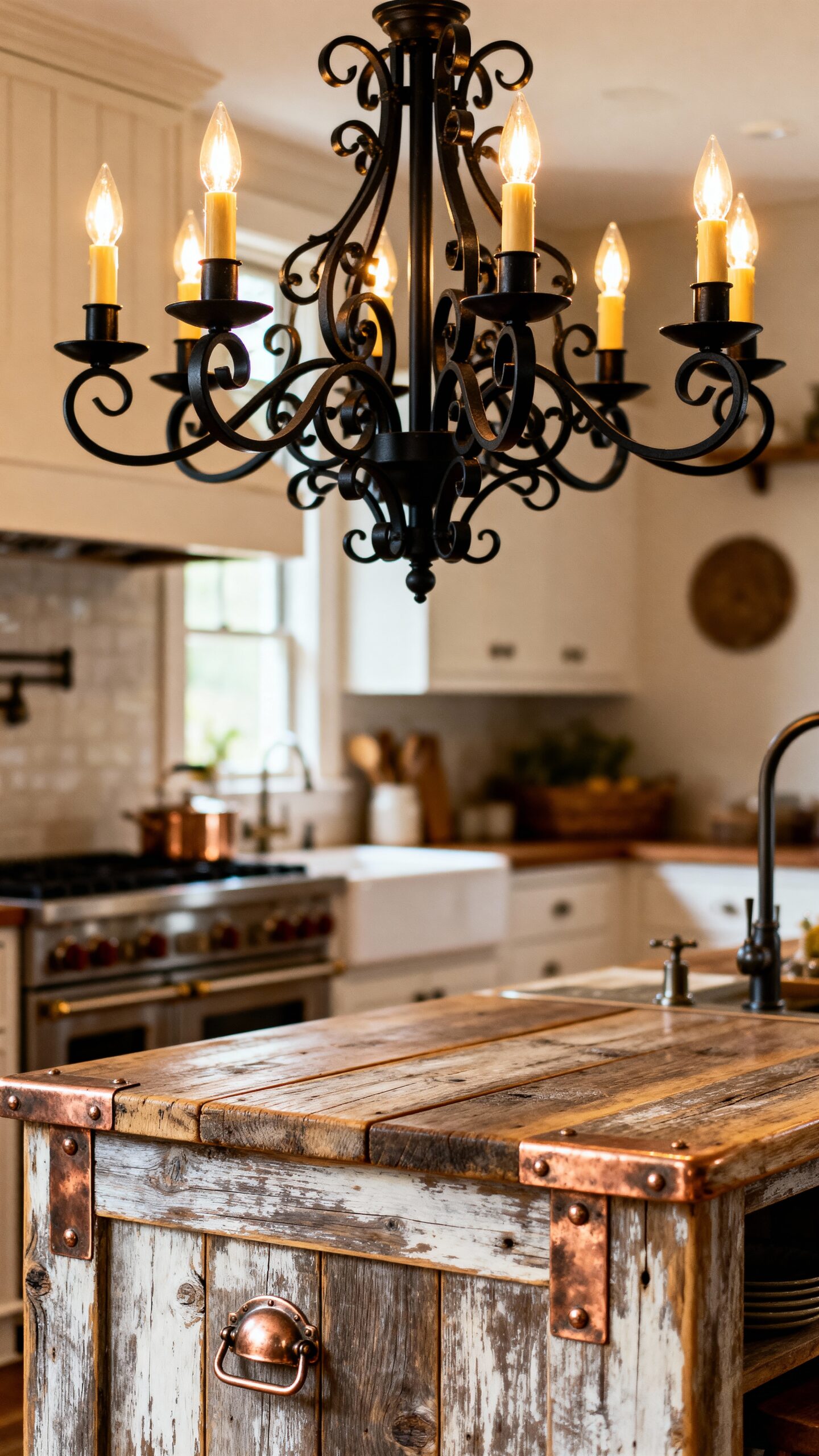 dramatic rustic wrought iron chandelier statement