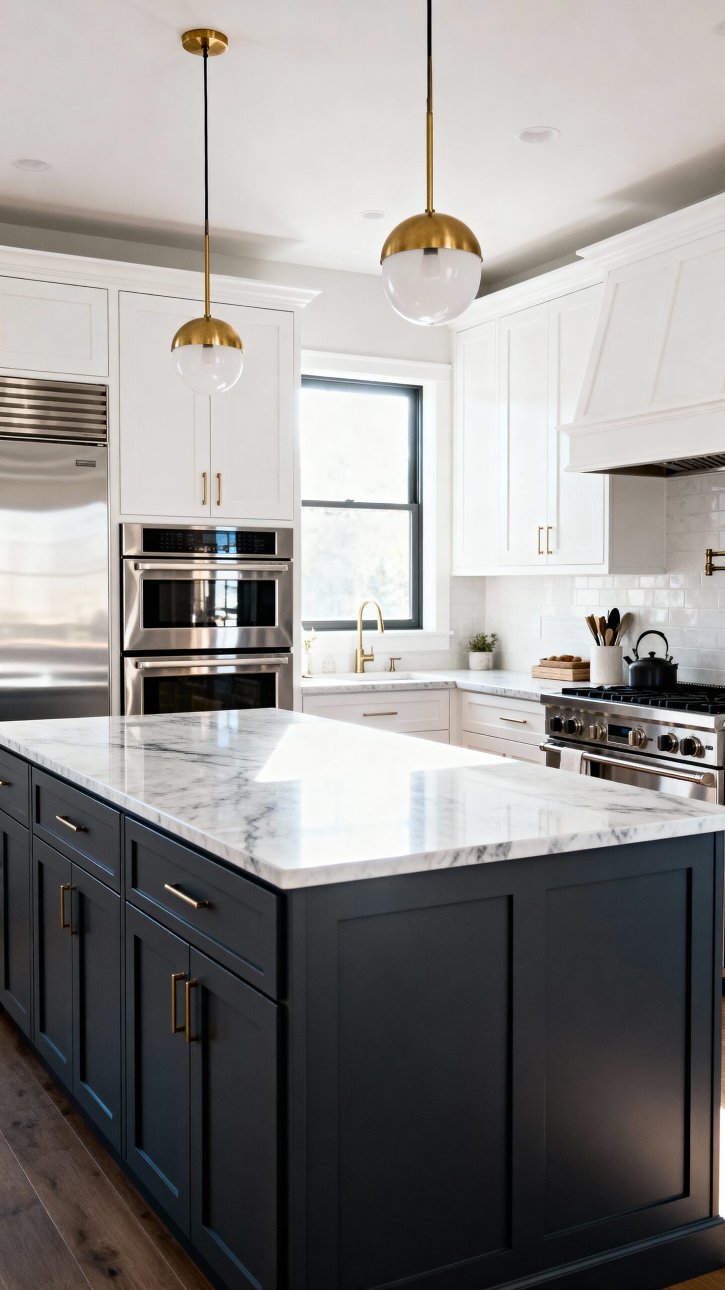 dramatic two toned kitchen cabinetry design
