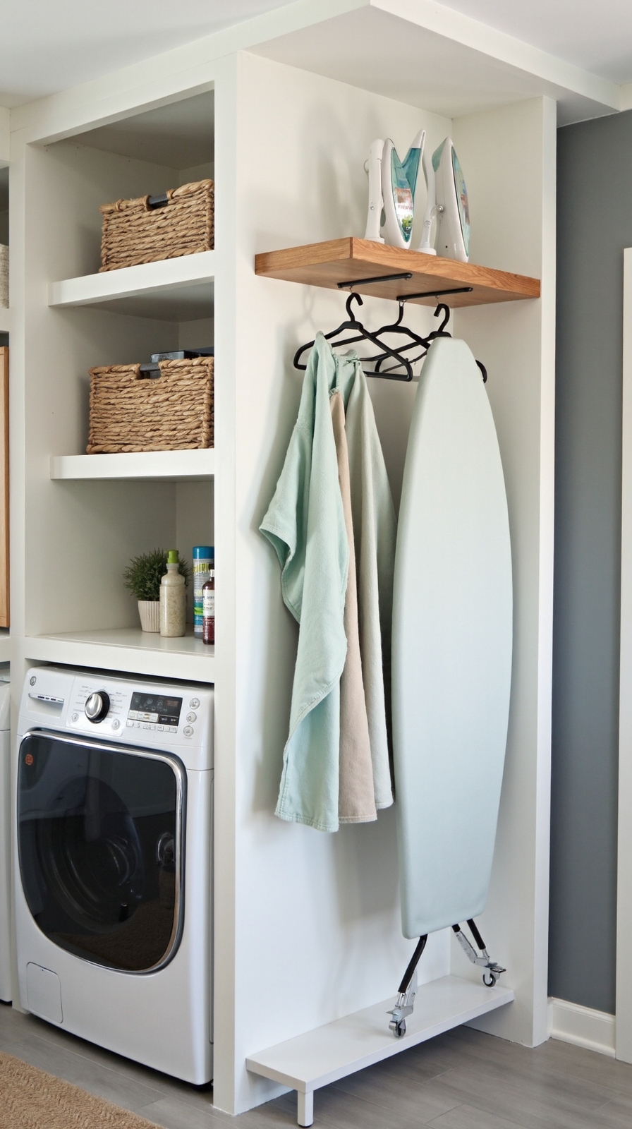 dual purpose folding ironing station