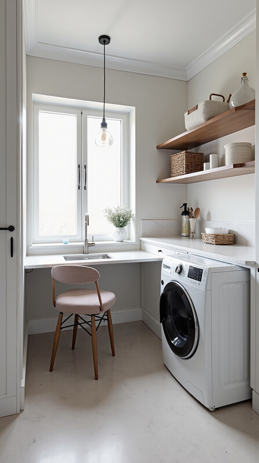dual purpose laundry room office integration