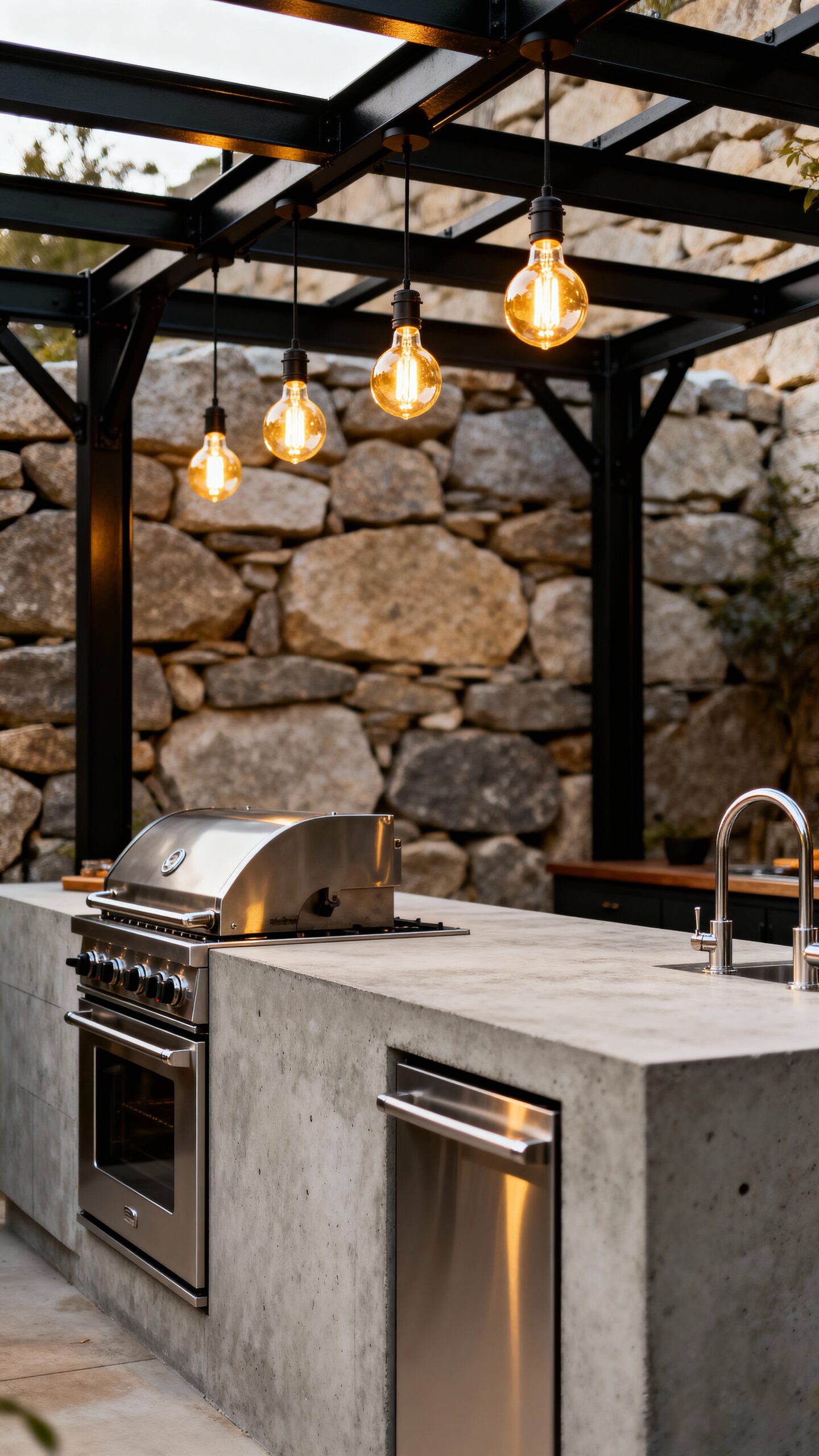 durable contemporary outdoor industrial bar framework