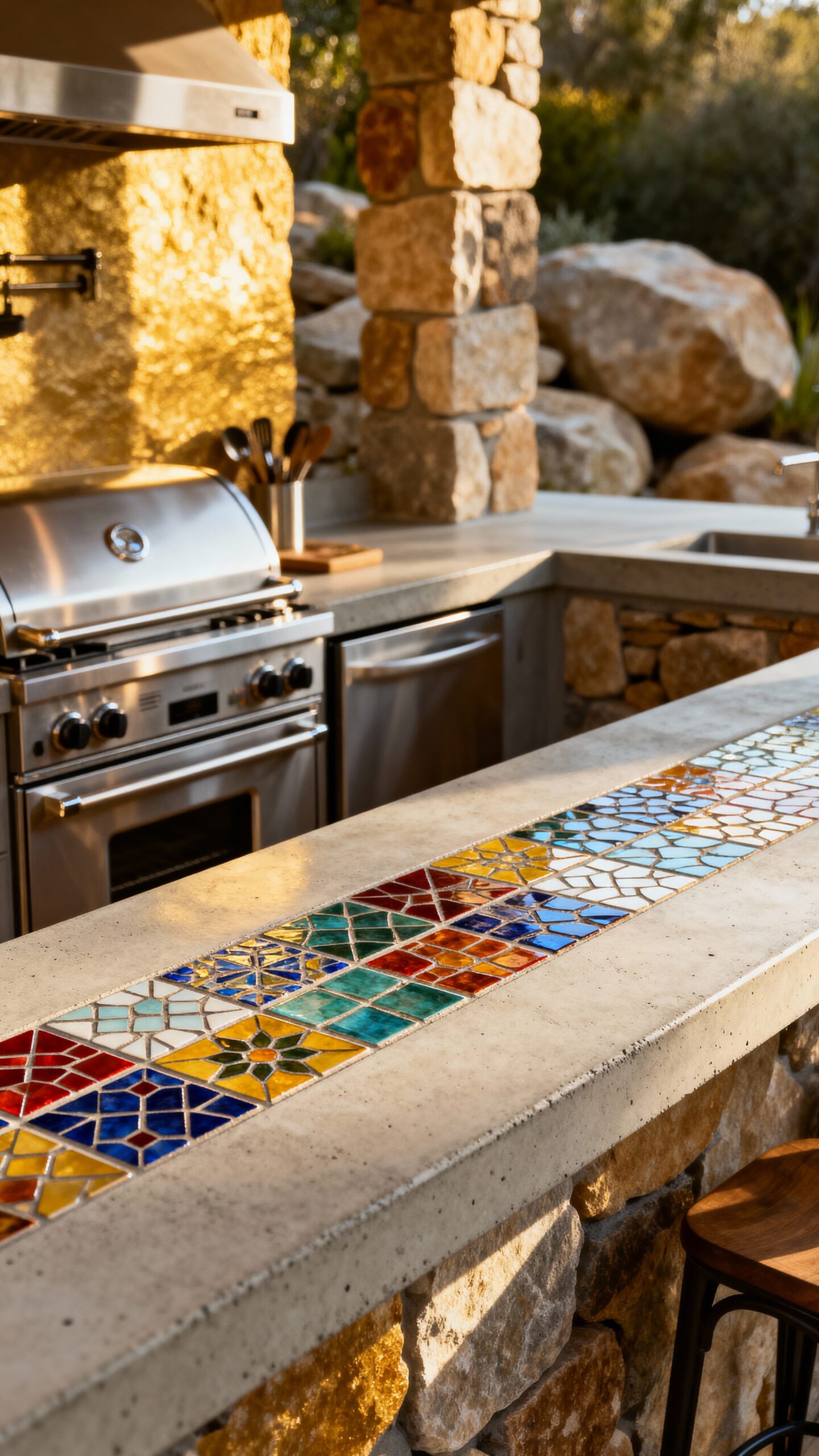 durable customizable outdoor kitchen countertops