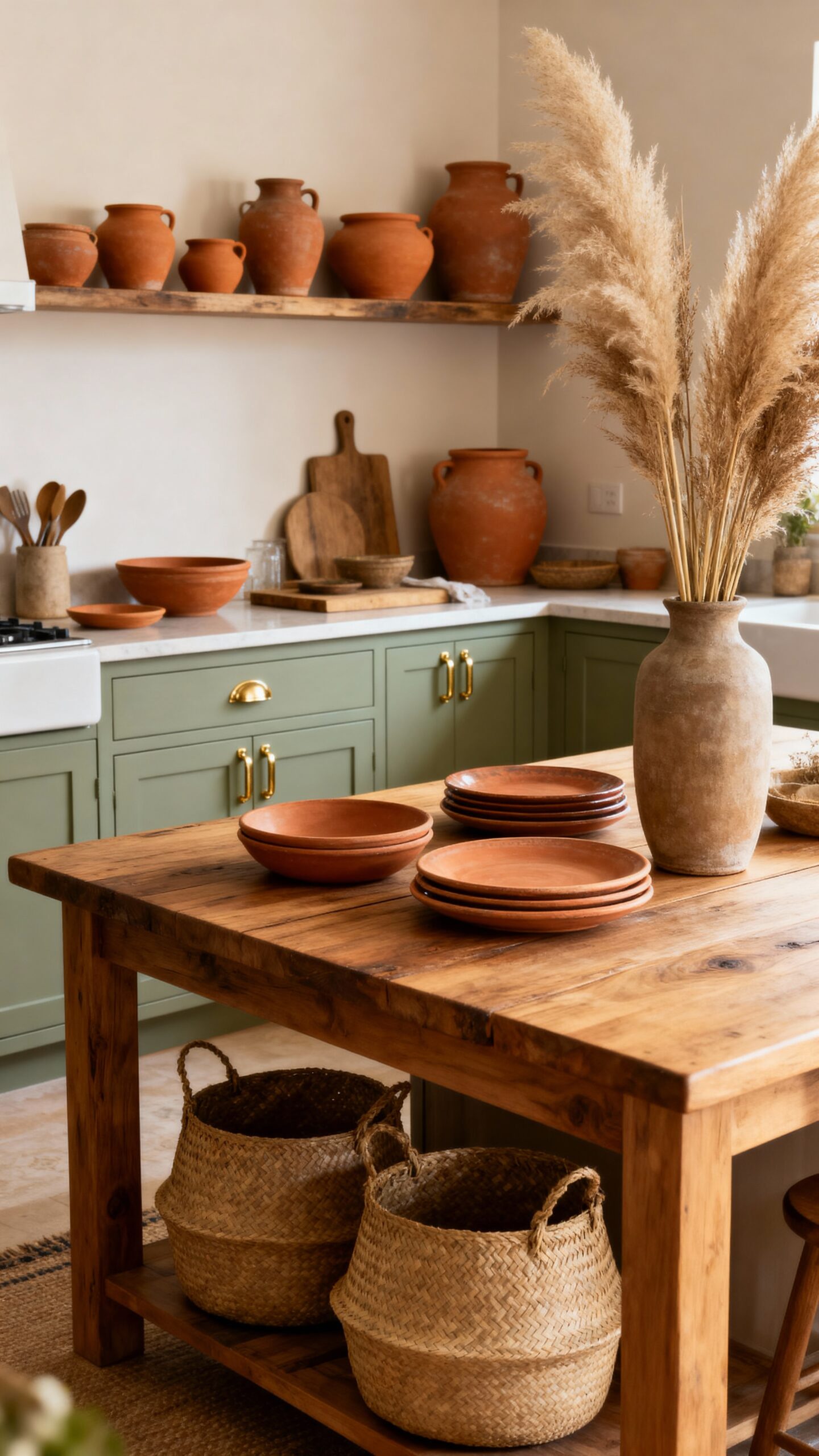 earthy rustic boho kitchen decor