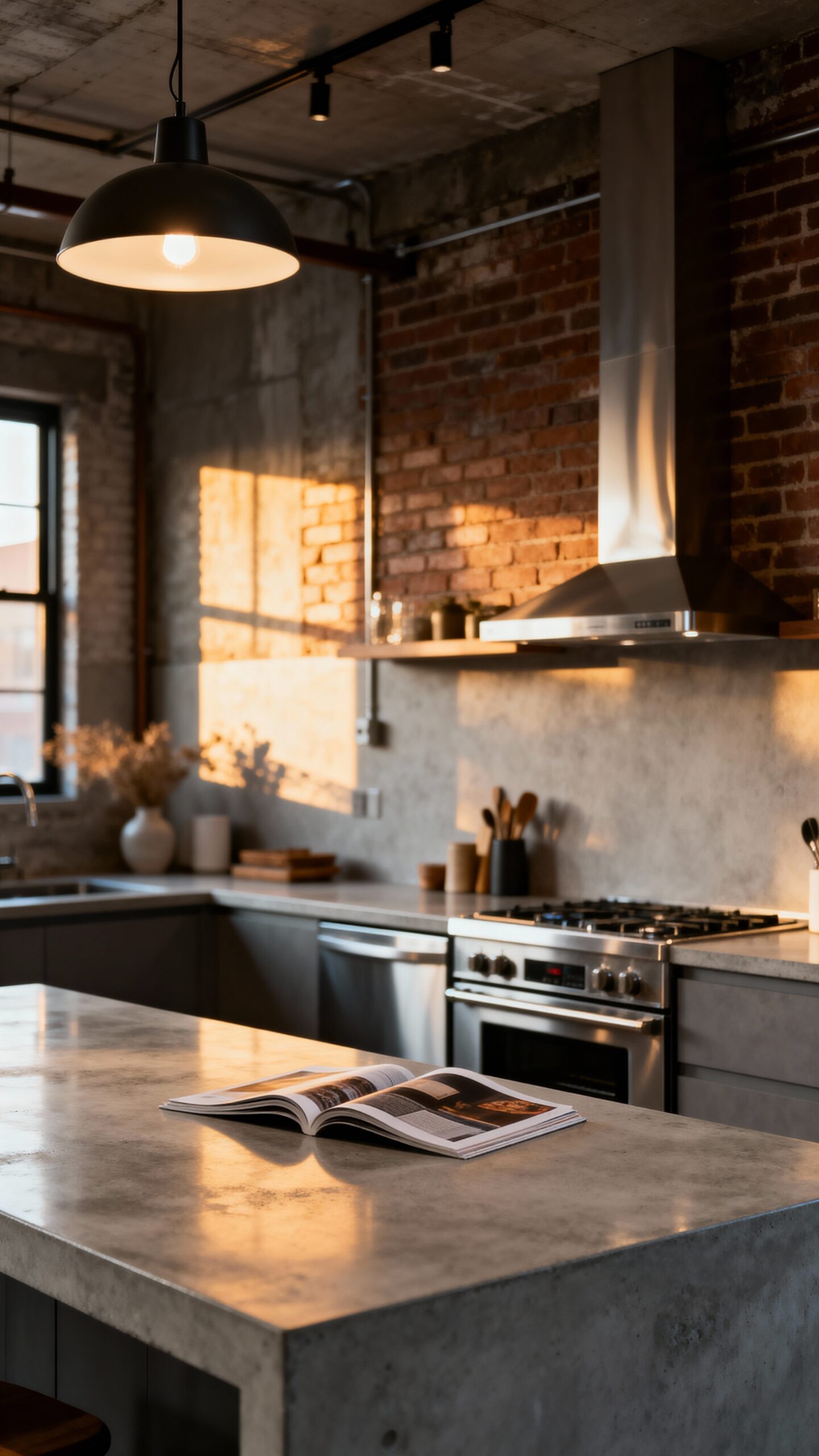 edgy industrial loft kitchen design