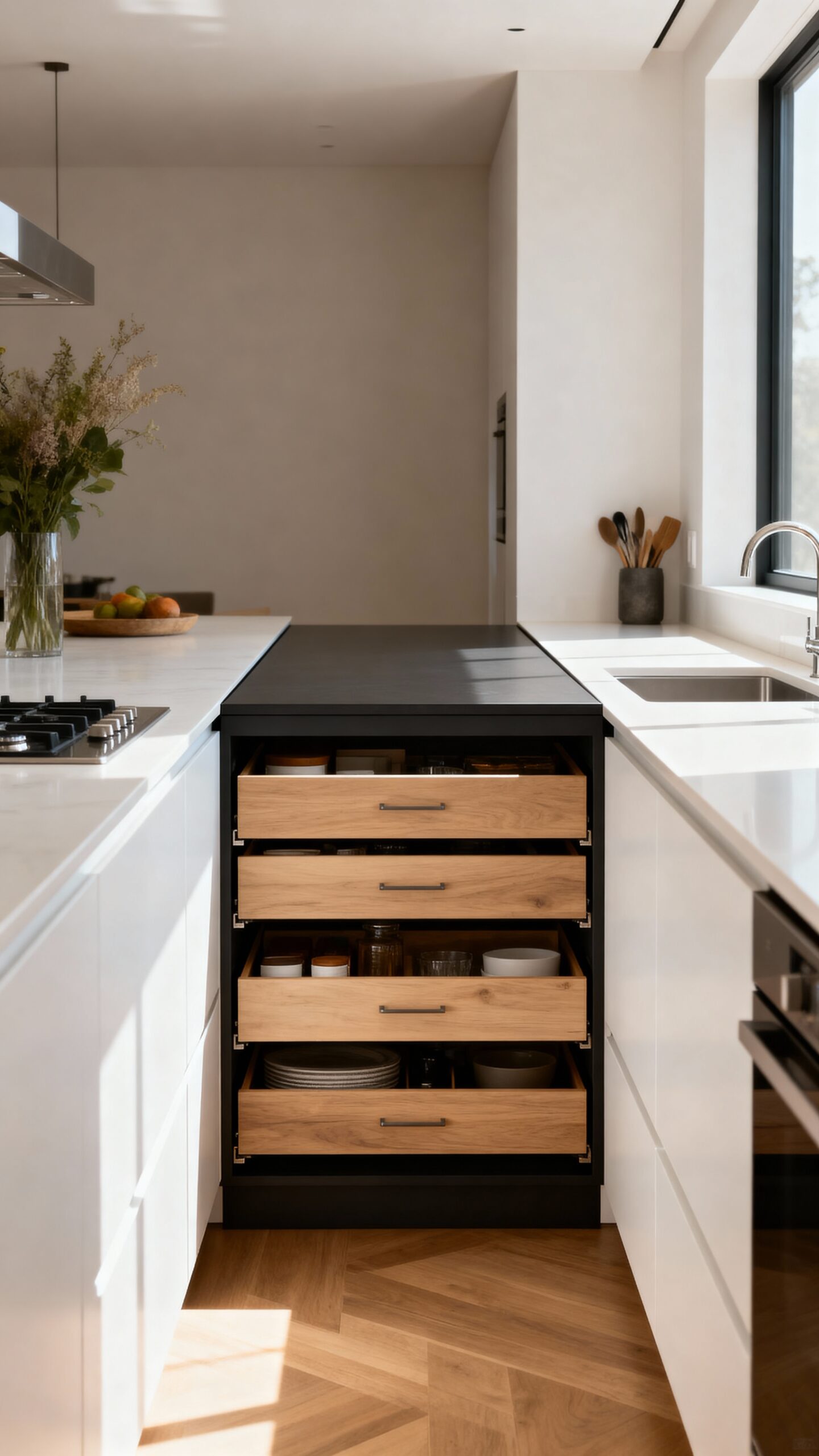 efficient compact galley kitchen islands