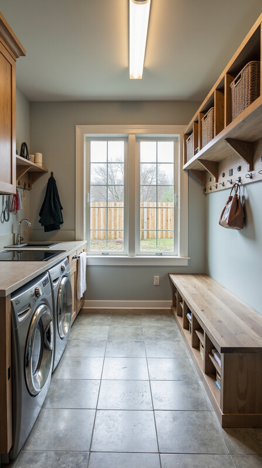 efficient mudroom laundry organization system