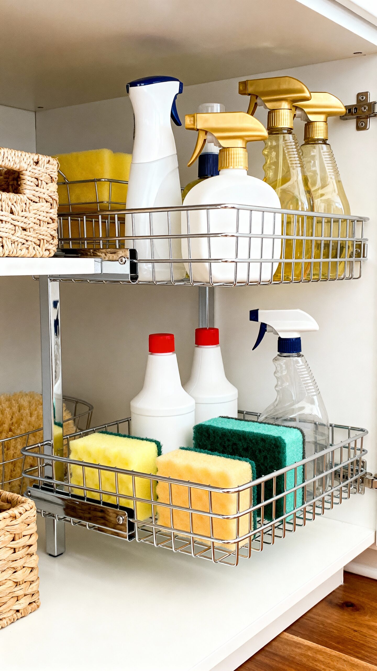 efficient under sink cleaning supply organization